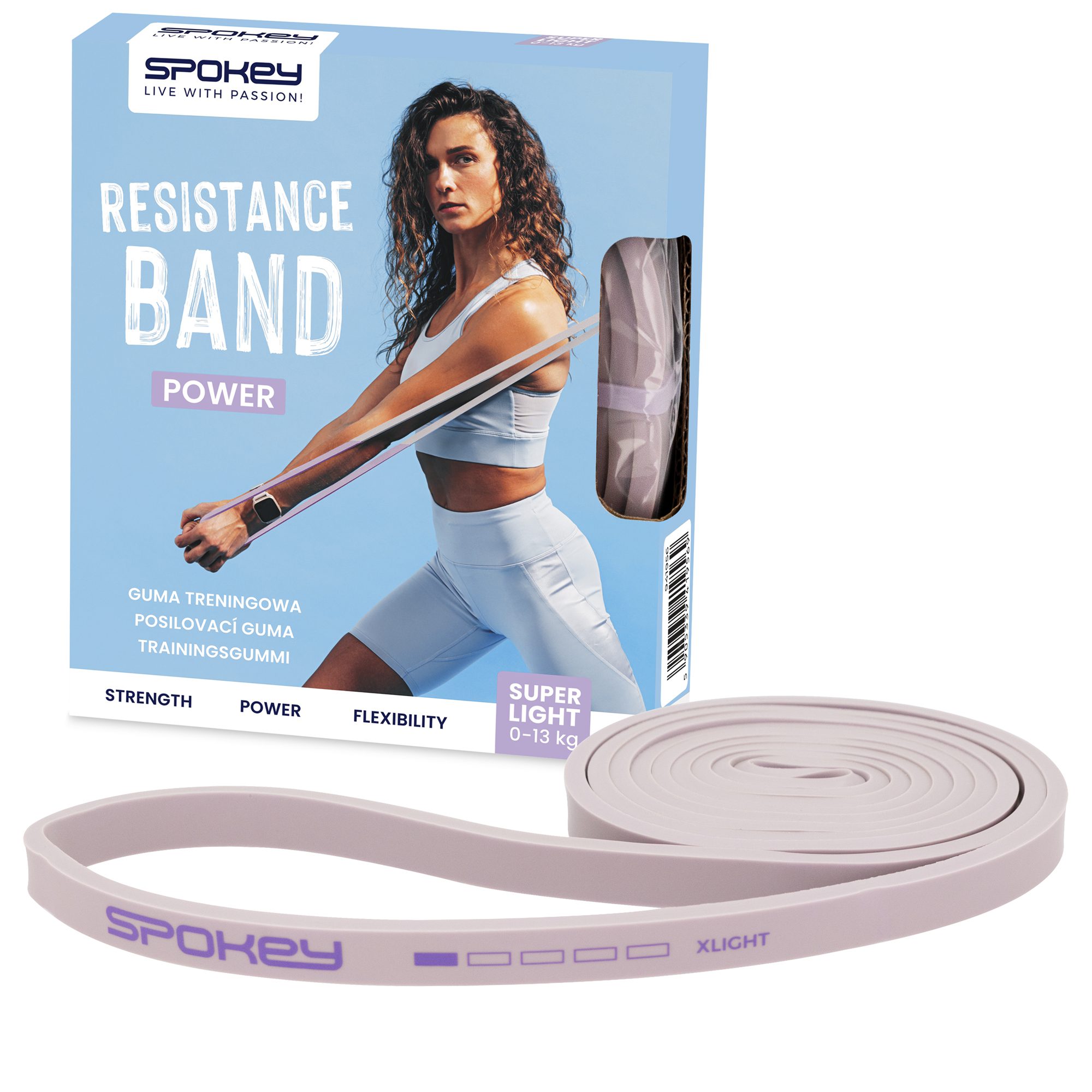 Spokey Power super light weerstandsband paars voor fitness Spokey Power super light weerstandsband paars voor fitness