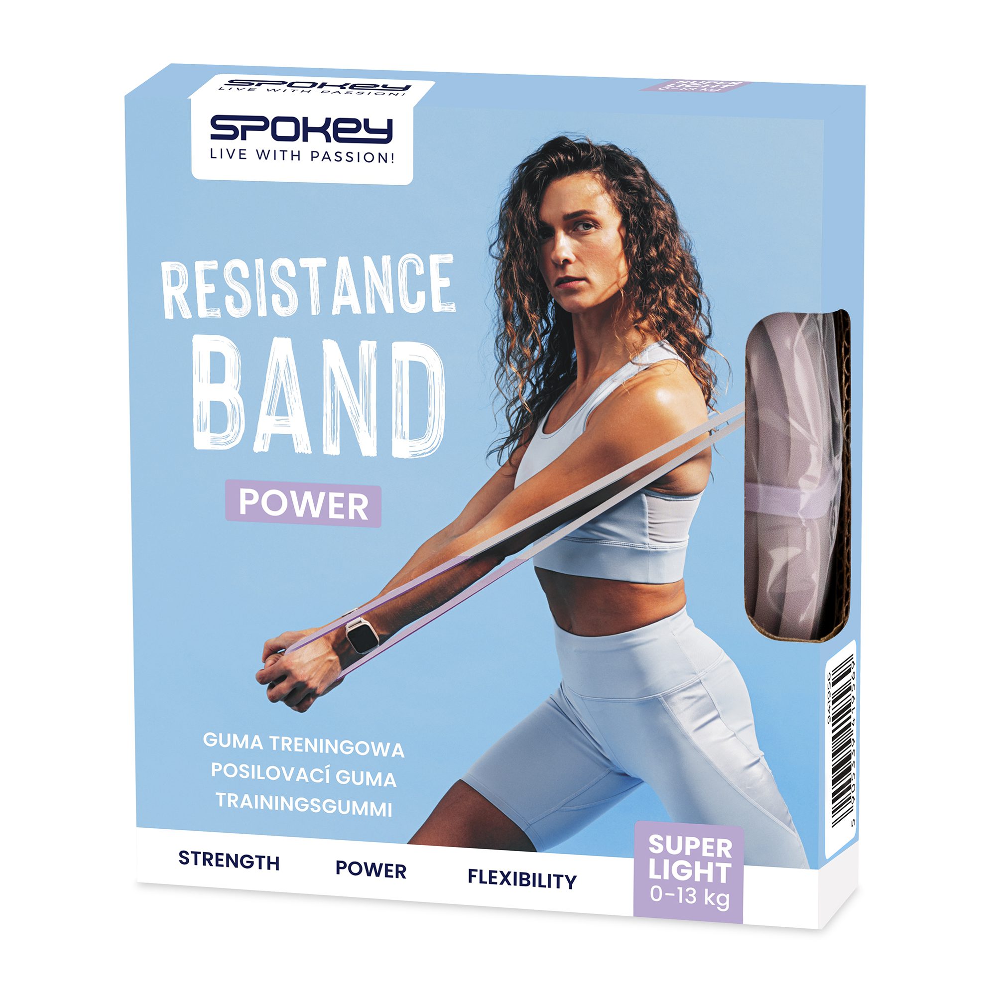 Spokey Power super light weerstandsband paars voor fitness Spokey Power super light weerstandsband paars voor fitness
