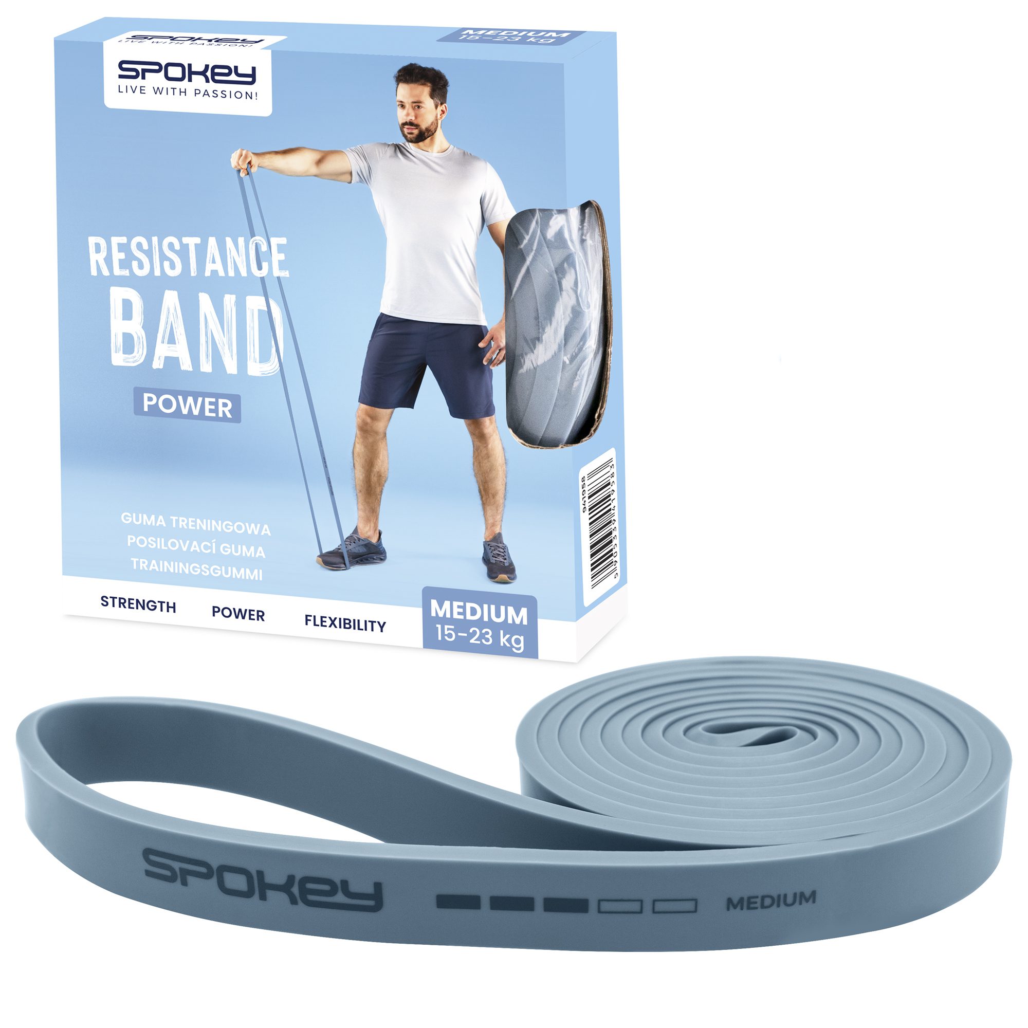 Spokey Fitness Band Medium Blauw 15 23 kg Spokey Fitness Band Medium Blauw 15 23 kg