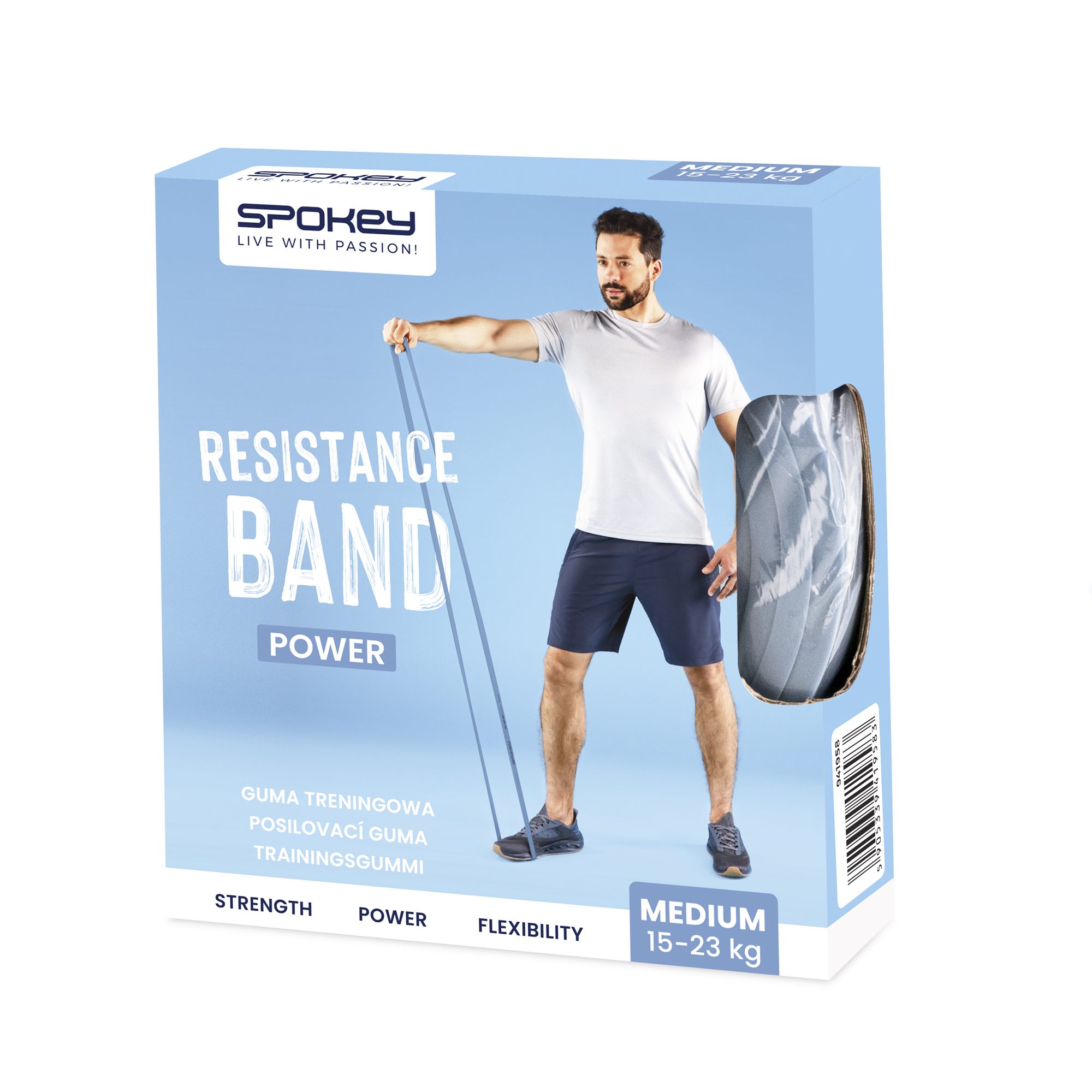 Spokey Fitness Band Medium Blauw 15 23 kg Spokey Fitness Band Medium Blauw 15 23 kg
