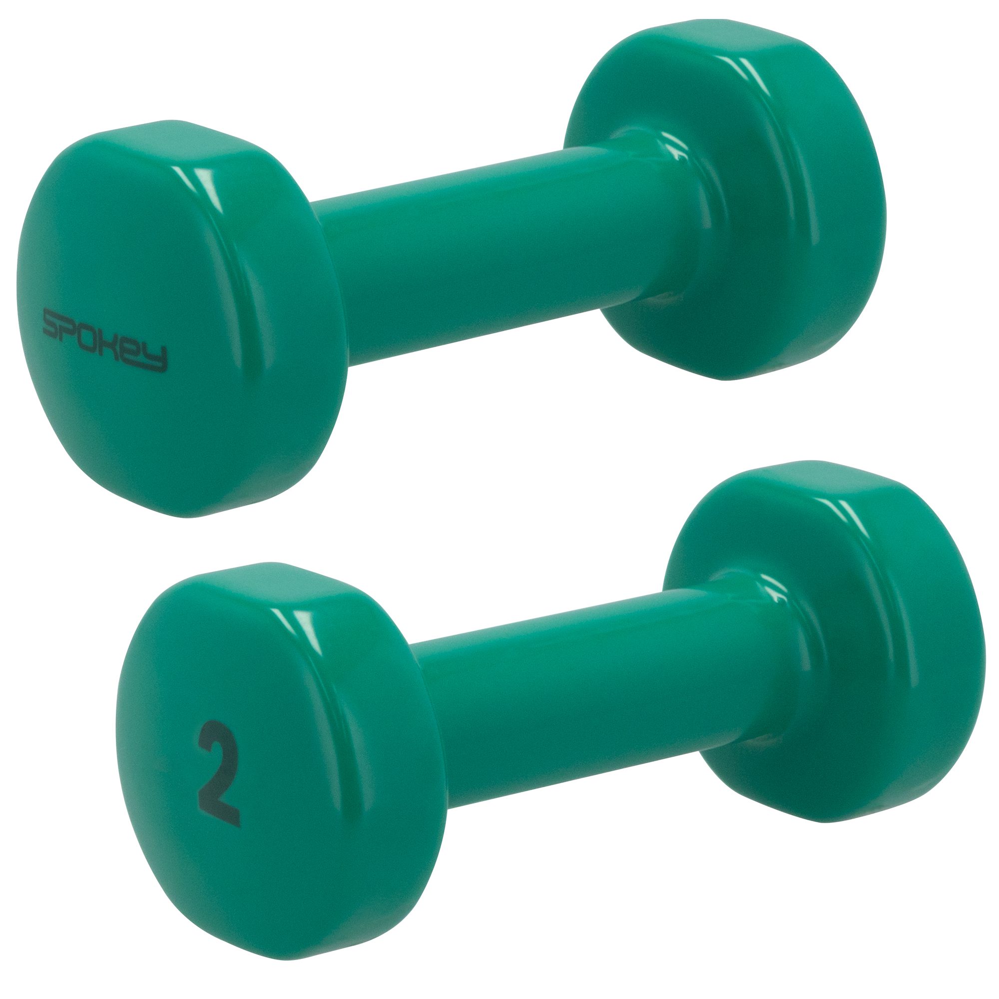 Spokey SHAPE vinyl dumbbell set 2 x 2 kg groen Spokey SHAPE vinyl dumbbell set 2 x 2 kg groen