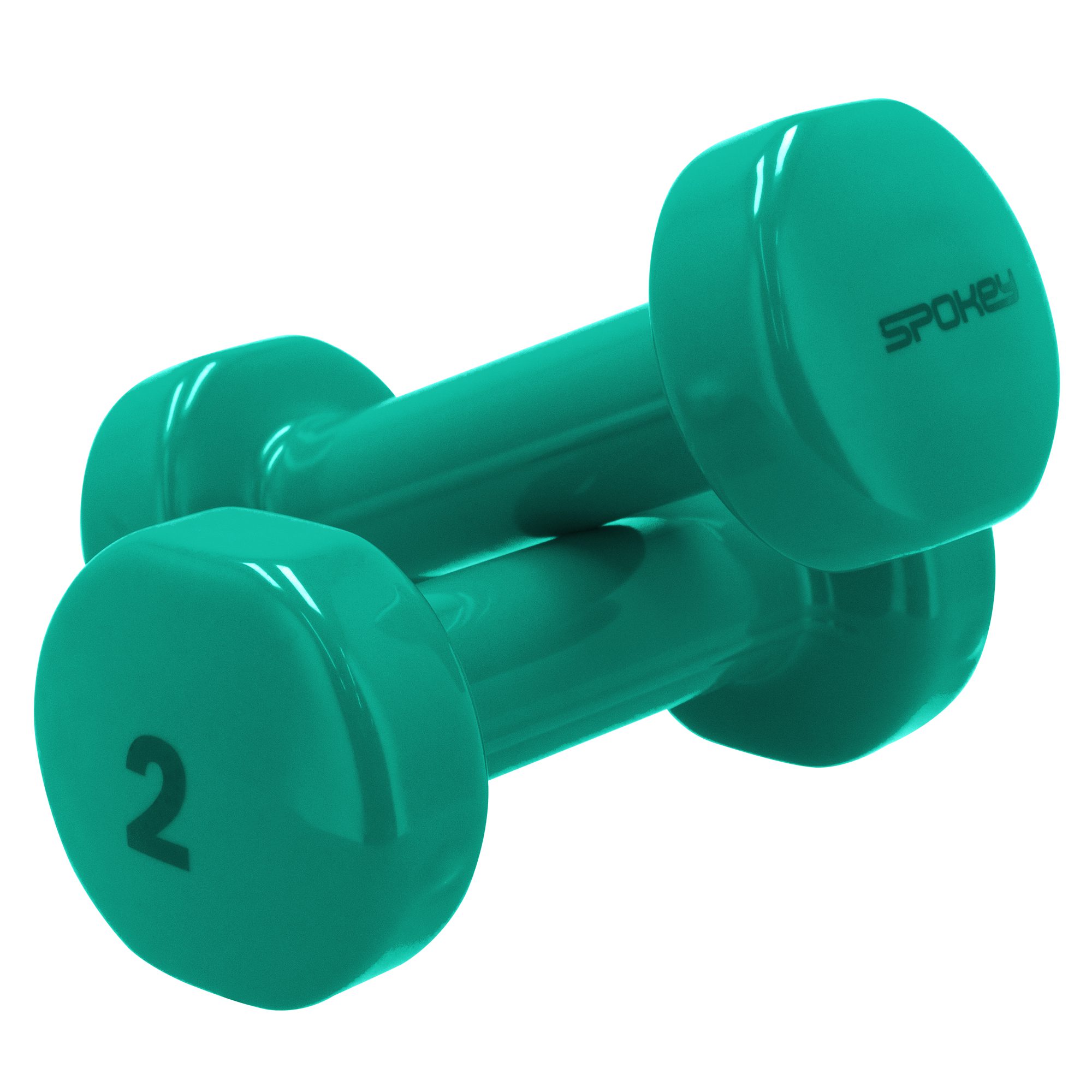 Spokey SHAPE vinyl dumbbell set 2 x 2 kg groen Spokey SHAPE vinyl dumbbell set 2 x 2 kg groen