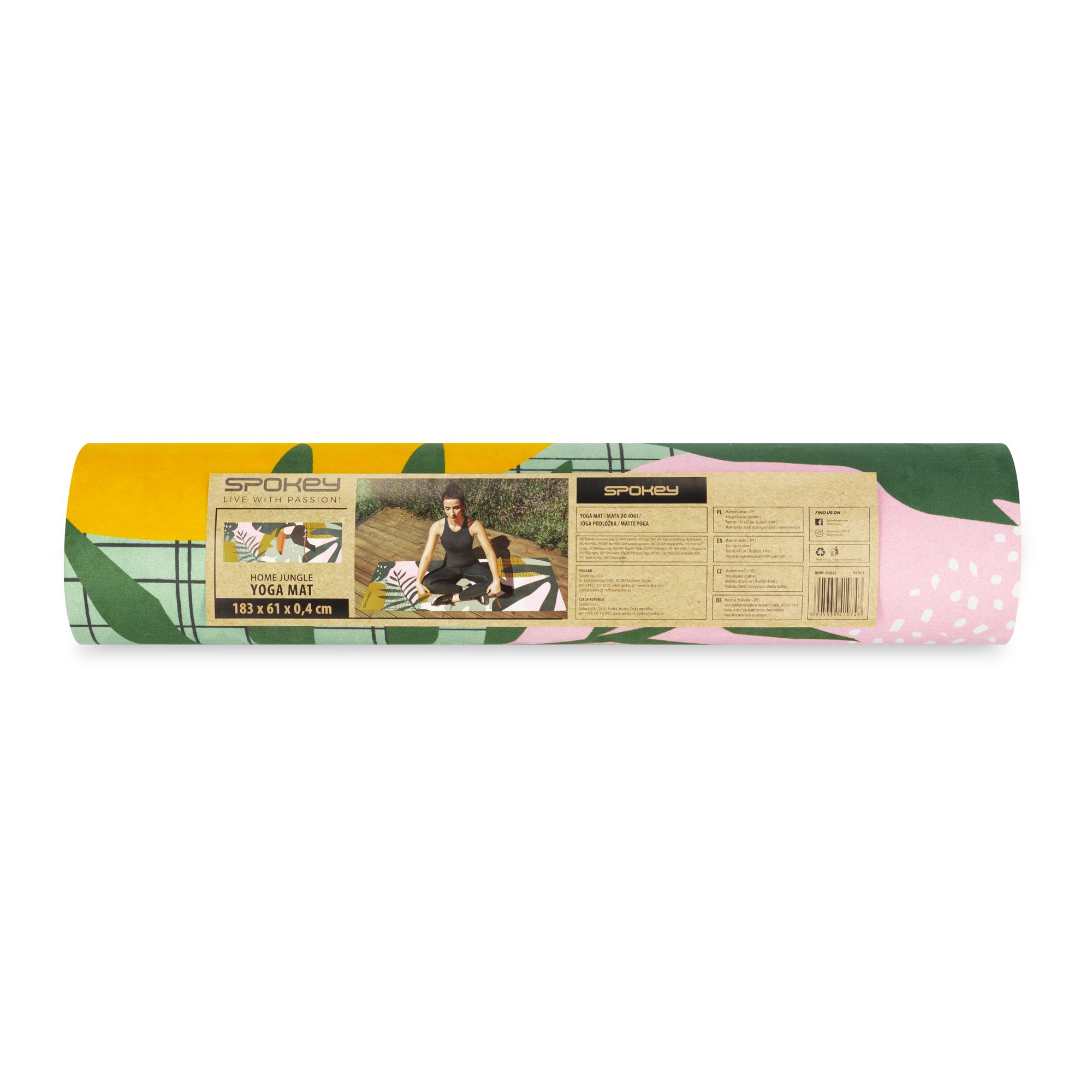 Spokey Home Jungle Fitnessmat Antislip Microfiber Suède 183x61 cm Spokey Home Jungle Fitnessmat Antislip Microfiber Suède 183x61 cm