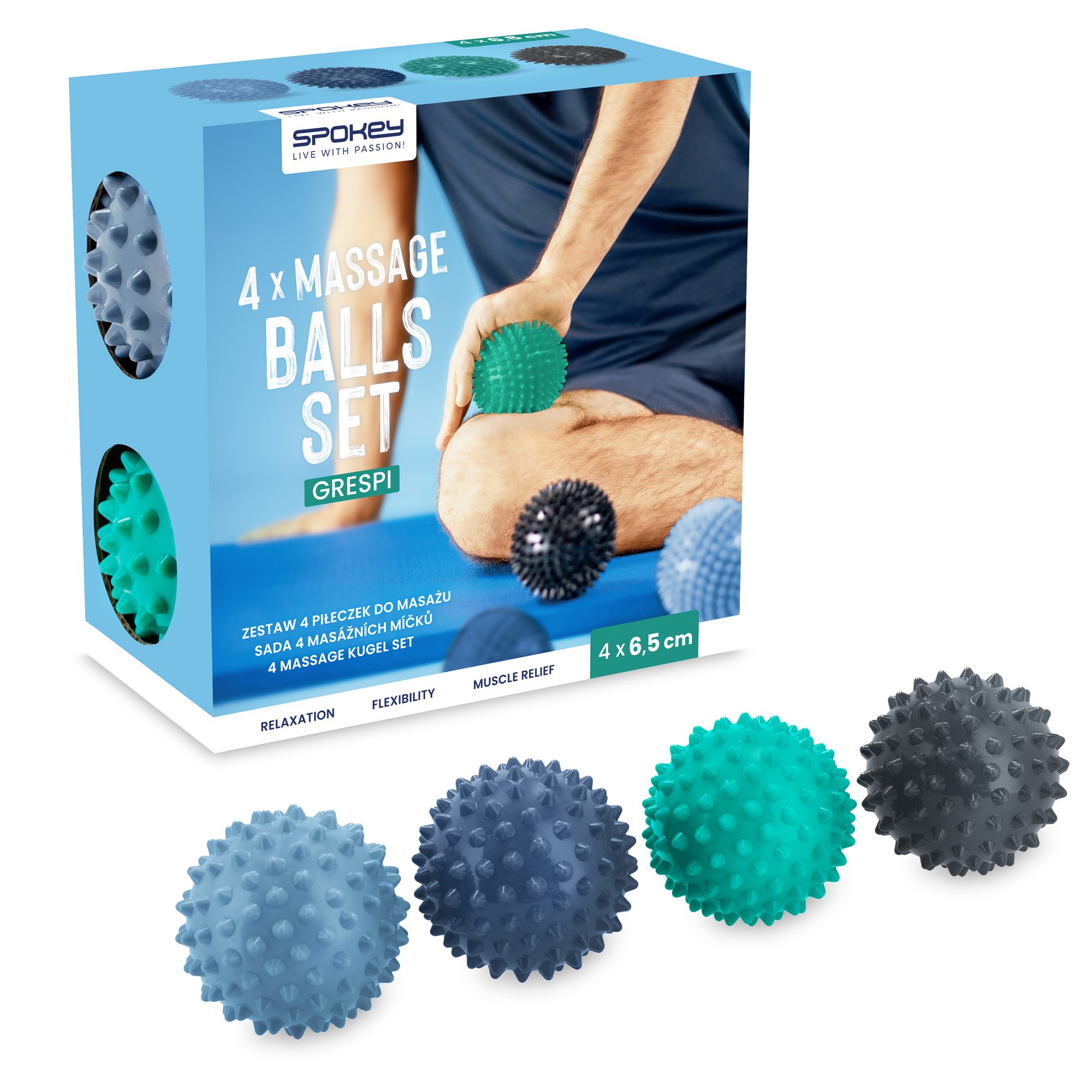 Spokey Grespi Massageballen Set 4 Stuks Multicolor Spokey Grespi Massageballen Set 4 Stuks Multicolor