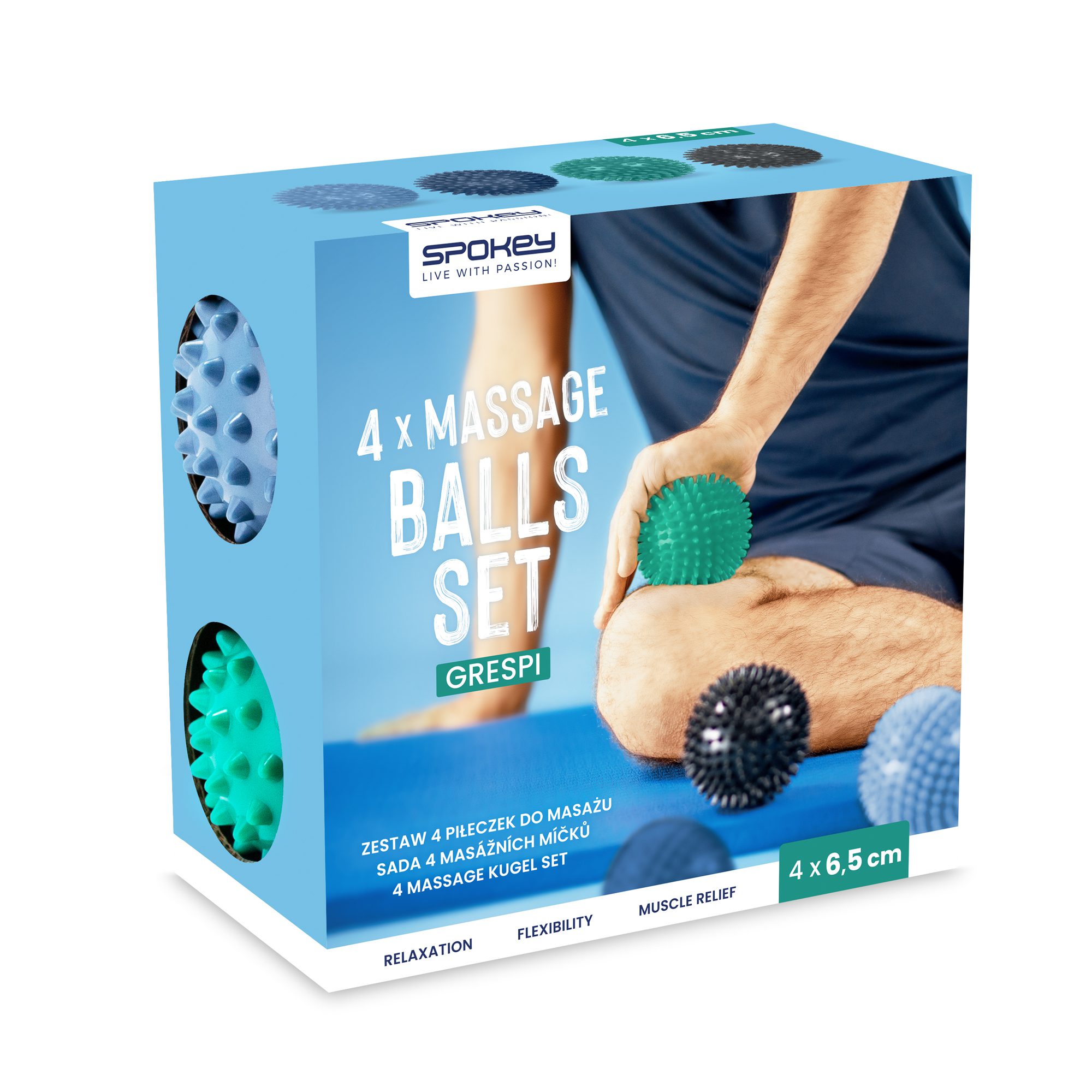 Spokey Grespi Massageballen Set 4 Stuks Multicolor Spokey Grespi Massageballen Set 4 Stuks Multicolor