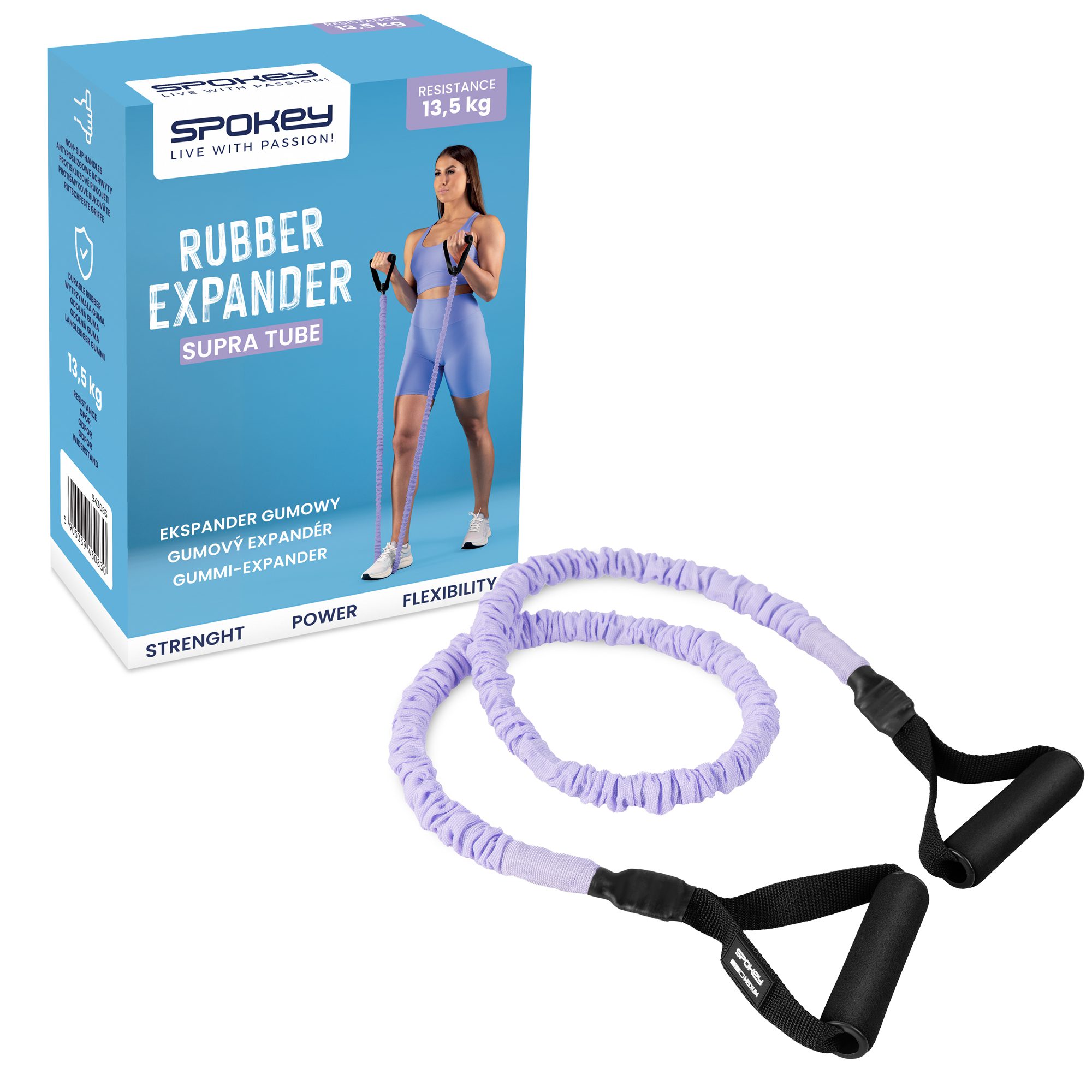 Spokey Supra Tube Medium Fitness Elastiek Zwart Paars Spokey Supra Tube Medium Fitness Elastiek Zwart Paars