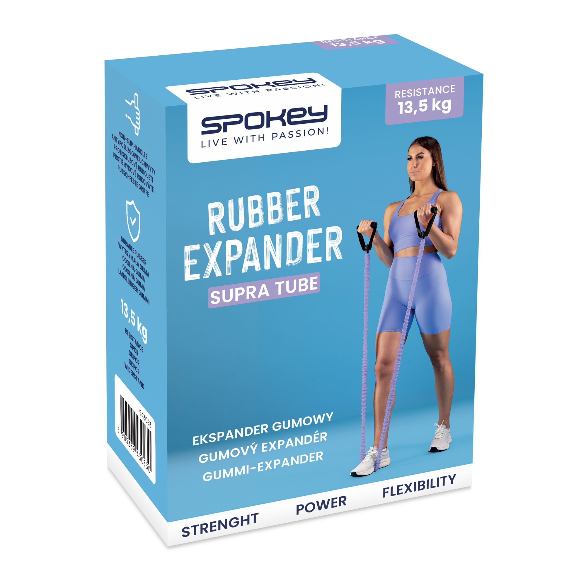 Spokey Supra Tube Medium Fitness Elastiek Zwart Paars Spokey Supra Tube Medium Fitness Elastiek Zwart Paars