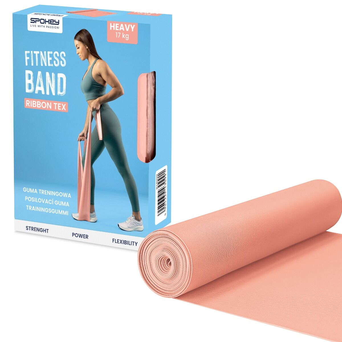 Spokey roze weerstandsband 200 x 15 cm 17 kg latex Spokey roze weerstandsband 200 x 15 cm 17 kg latex