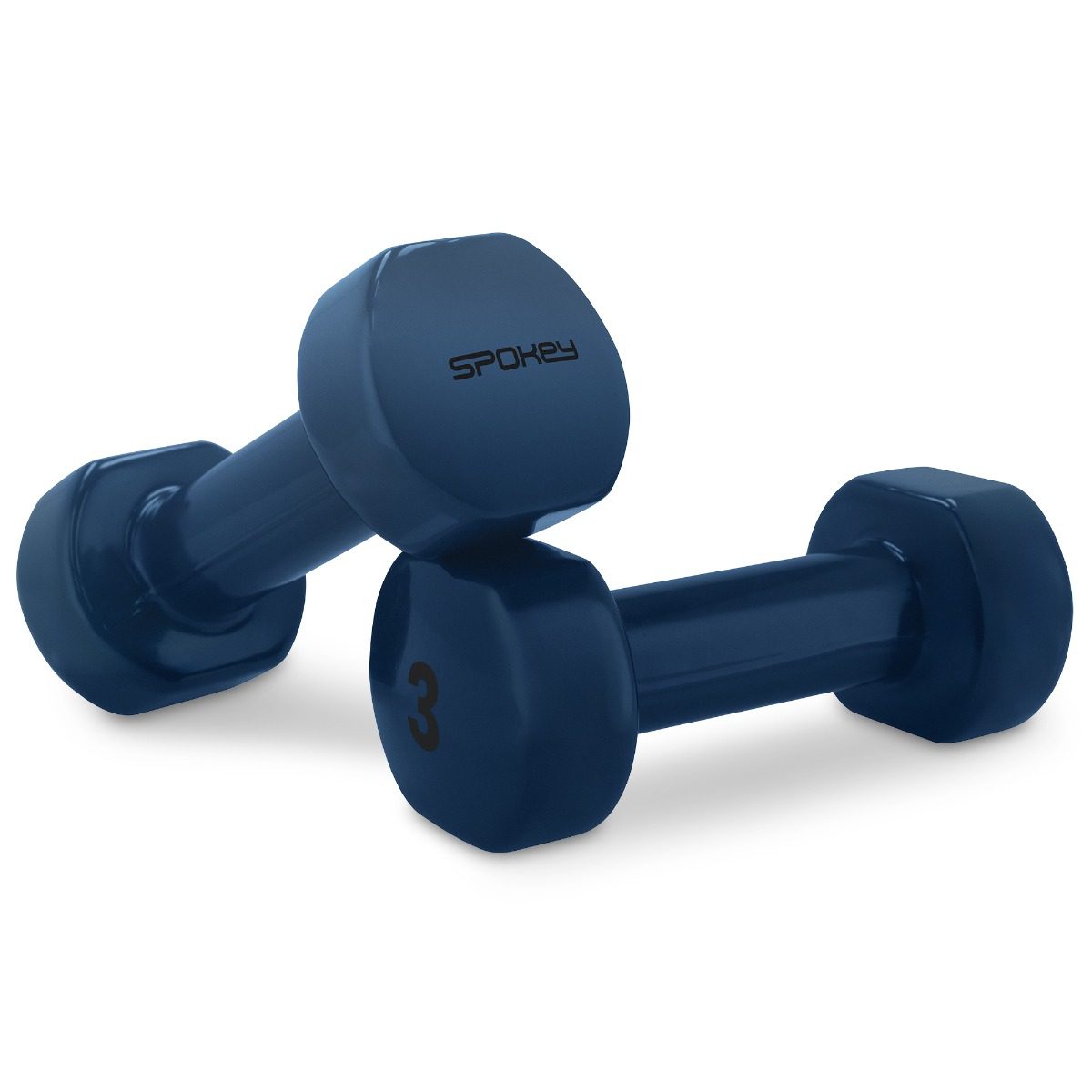 Spokey SHAPE vinyl dumbbells 2 x 3 kg blauw Spokey SHAPE vinyl dumbbells 2 x 3 kg blauw