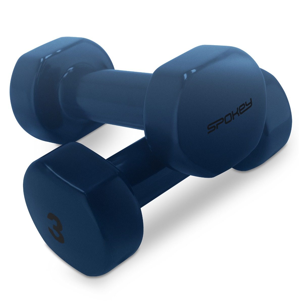 Spokey SHAPE vinyl dumbbells 2 x 3 kg blauw Spokey SHAPE vinyl dumbbells 2 x 3 kg blauw