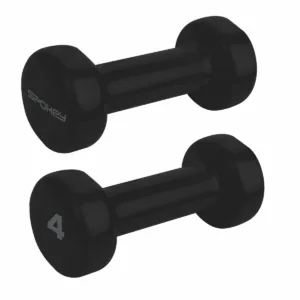 Spokey SHAPE vinyl dumbbells 2 x 4 kg zwart Spokey SHAPE vinyl dumbbells 2 x 4 kg zwart