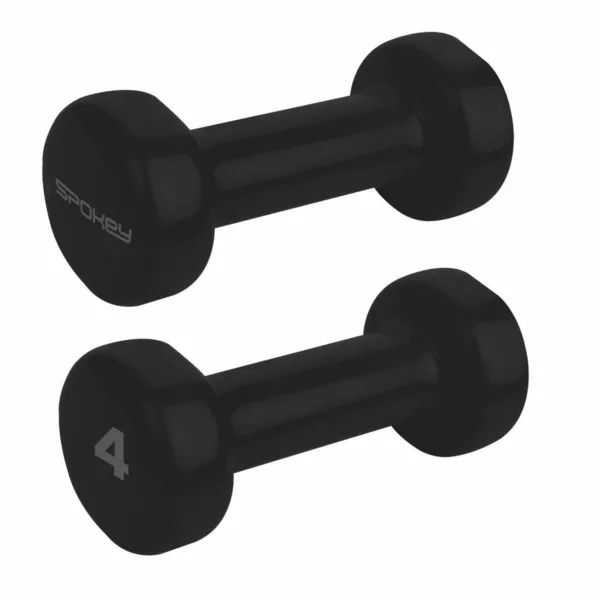 Spokey SHAPE vinyl dumbbells 2 x 4 kg zwart