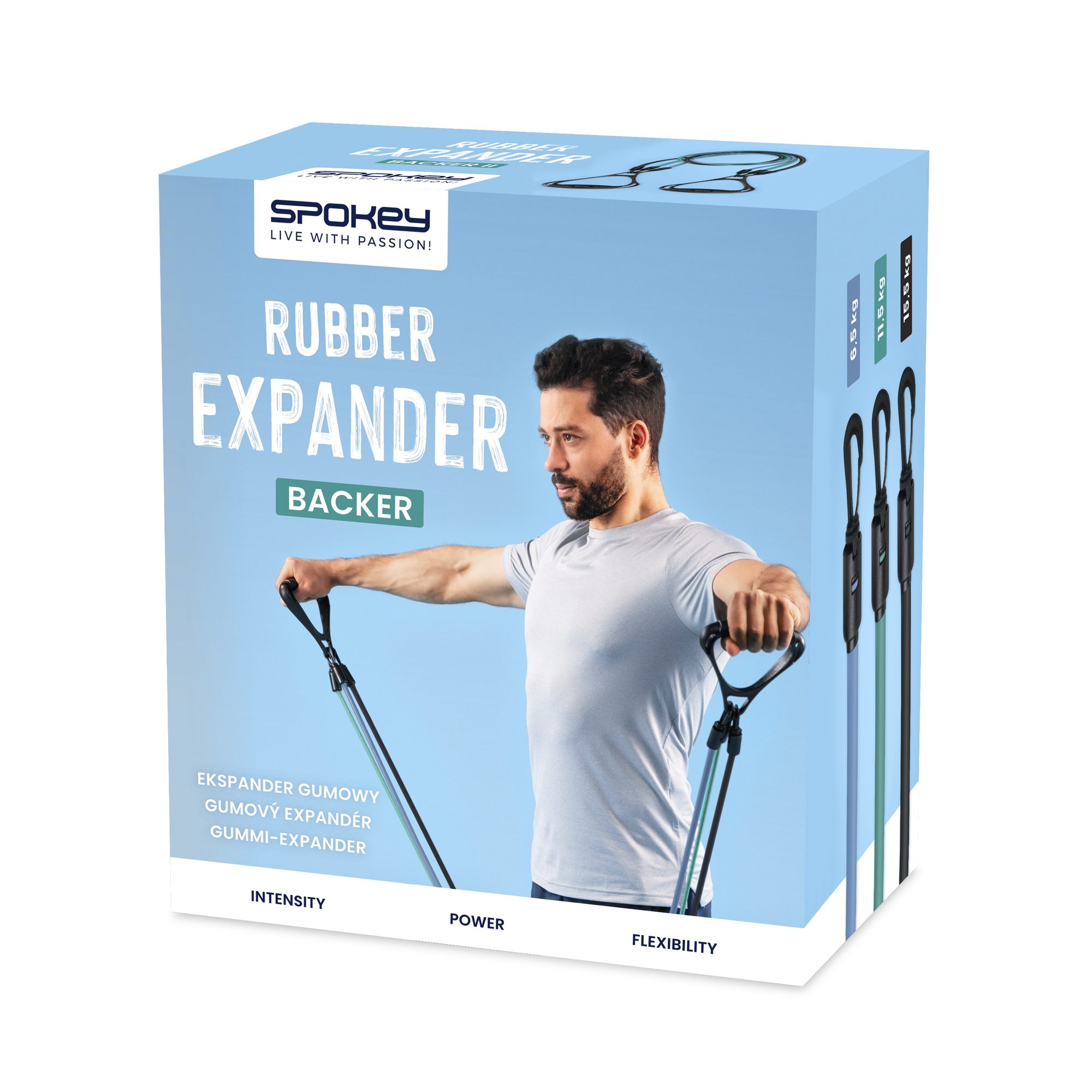 Spokey Backer II expander met vervangbare rubberen banden Spokey Backer II expander met vervangbare rubberen banden