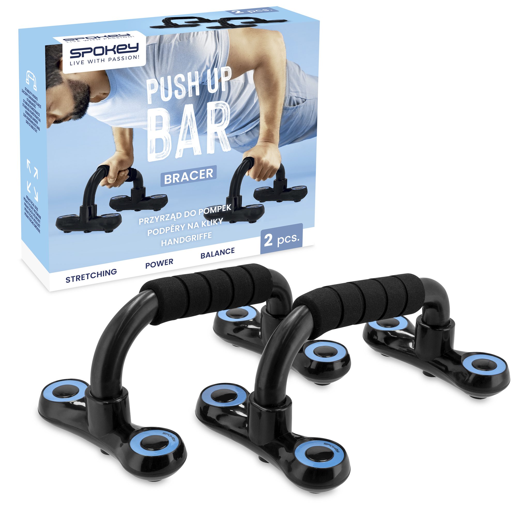 Spokey Bracer push up handvatten antislip en stabiel Spokey Bracer push up handvatten antislip en stabiel