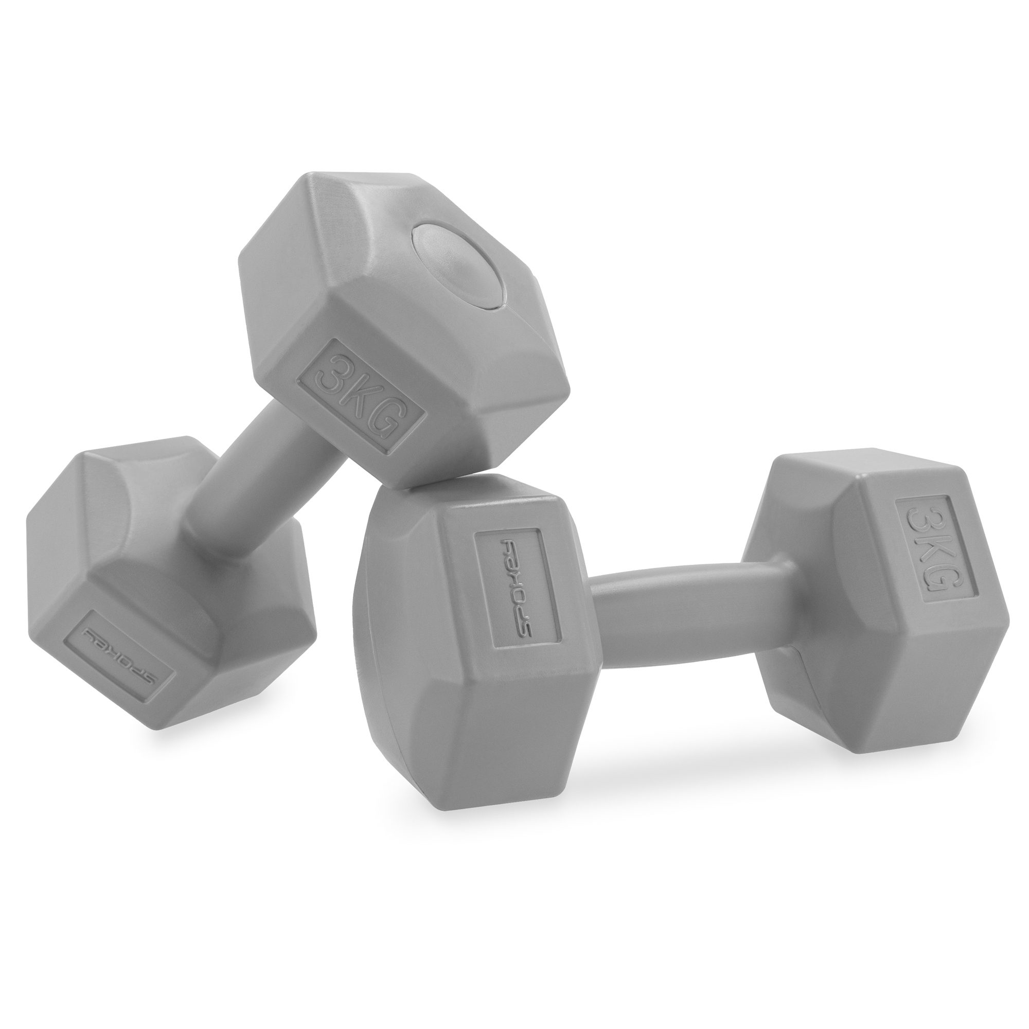Spokey Monster hexagonale dumbbell set 2x 3 kg grijs Spokey Monster hexagonale dumbbell set 2x 3 kg grijs