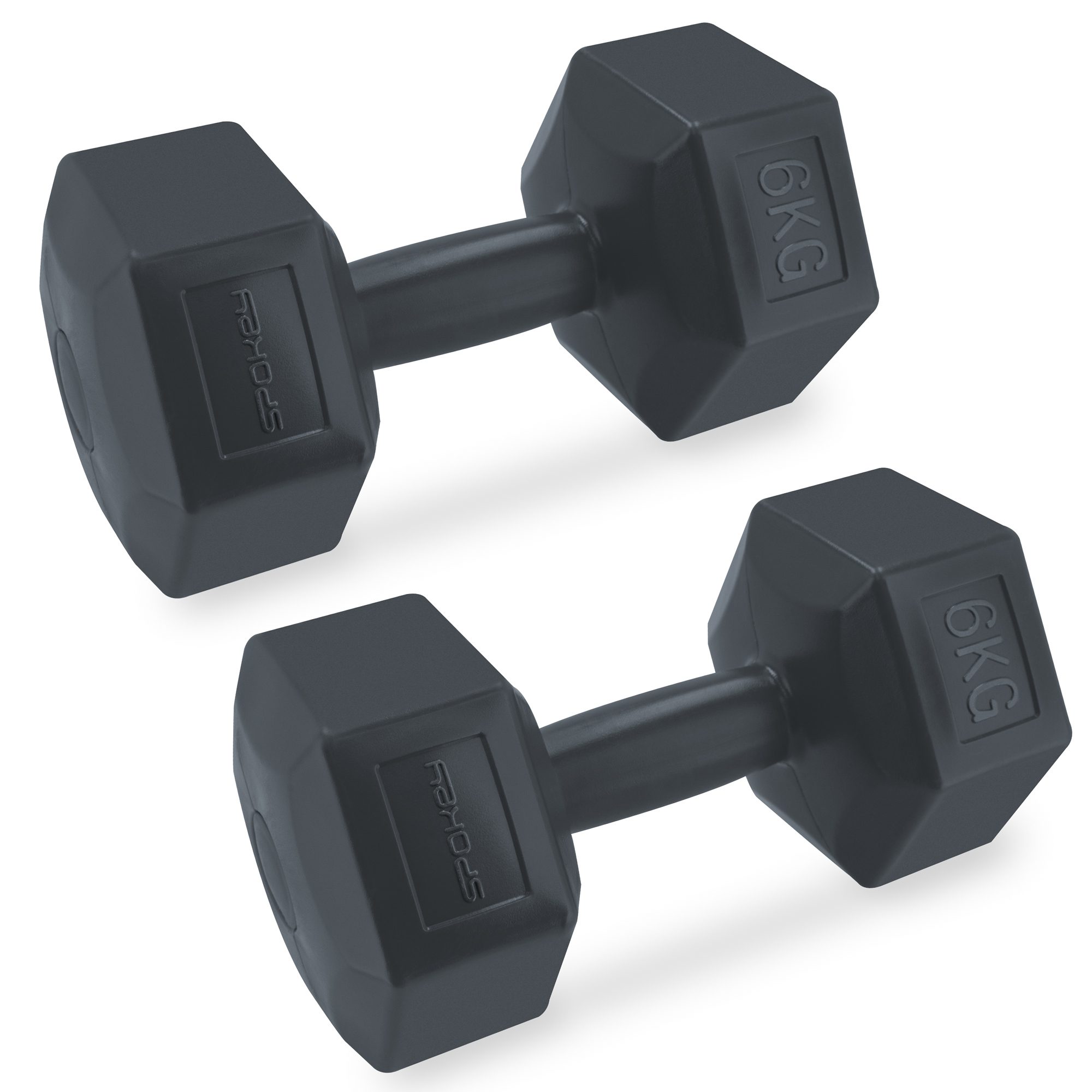 Spokey Monster Hexagonale Dumbbell Set 2x 6 kg Zwart Spokey Monster Hexagonale Dumbbell Set 2x 6 kg Zwart