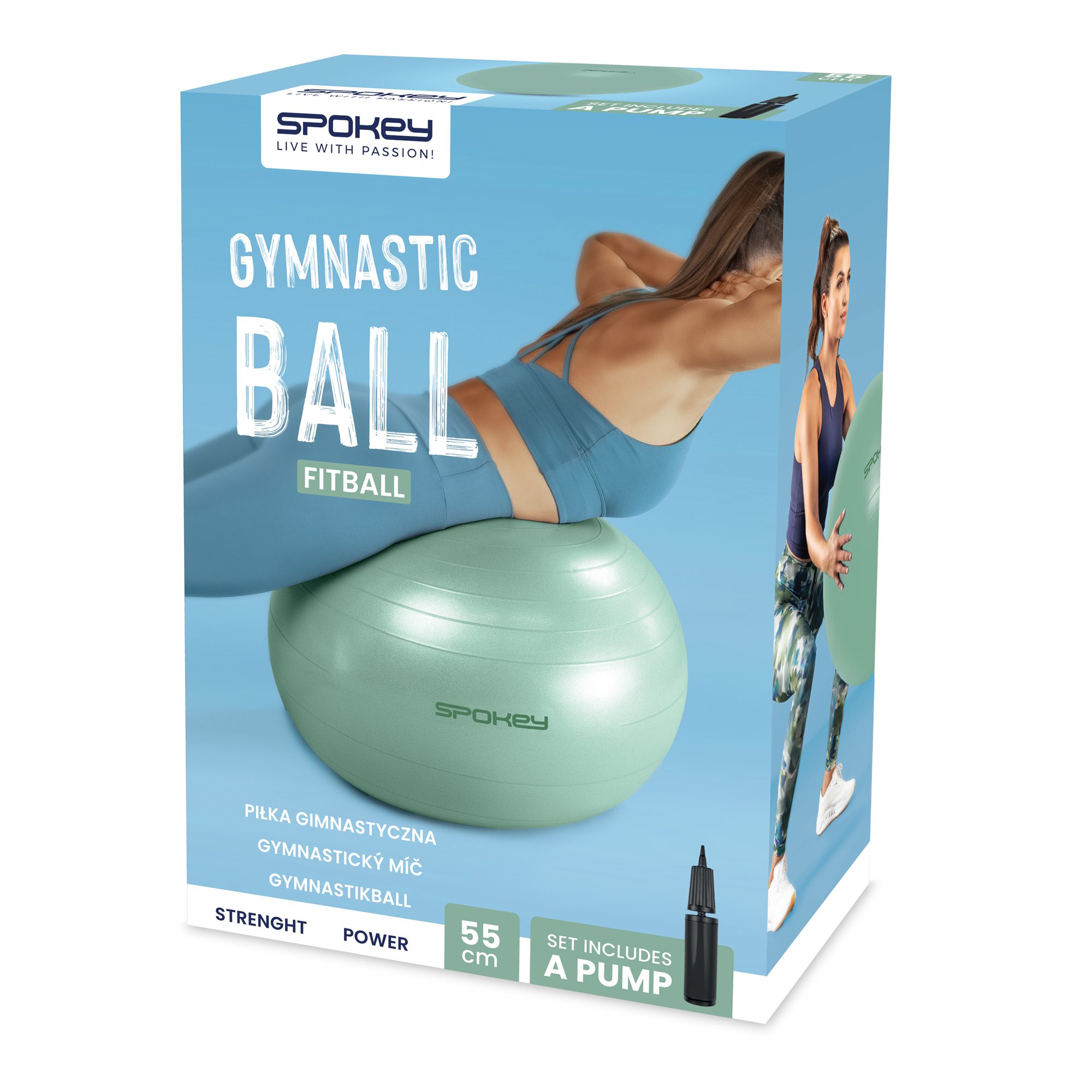 Spokey Fitball Gymbal Met Pomp 55 65 75 Cm Groen Spokey Fitball Gymbal Met Pomp 55 65 75 Cm Groen