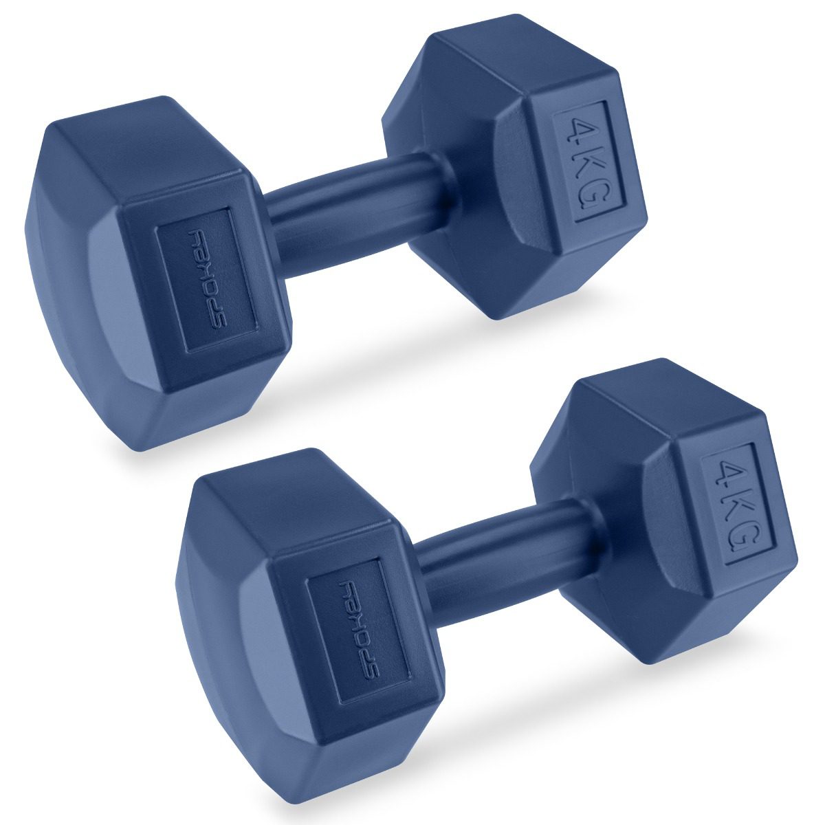Spokey Monster Hexagonale Dumbbells 2x 4 kg Blauw Spokey Monster Hexagonale Dumbbells 2x 4 kg Blauw