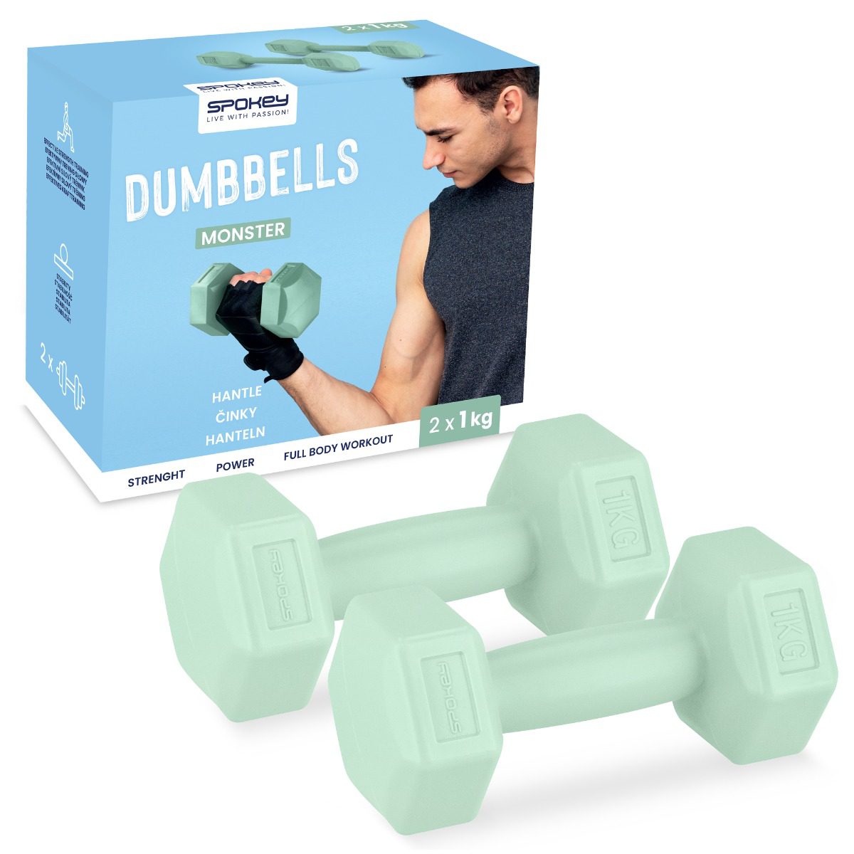 Spokey Monster Hexagonale Dumbbells 2 x 1 kg Spokey Monster Hexagonale Dumbbells 2 x 1 kg
