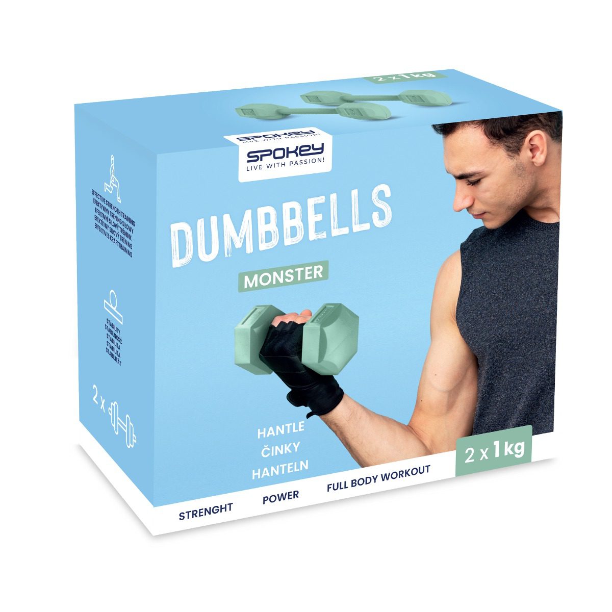 Spokey Monster Hexagonale Dumbbells 2 x 1 kg Spokey Monster Hexagonale Dumbbells 2 x 1 kg