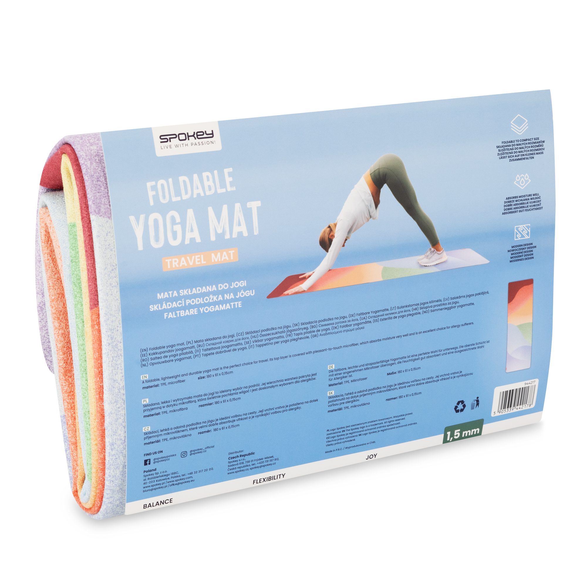 Spokey Travel Yoga Reisyogamat 178 x 61 x 1,5 cm Multicolor Spokey Travel Yoga Reisyogamat 178 x 61 x 1,5 cm Multicolor