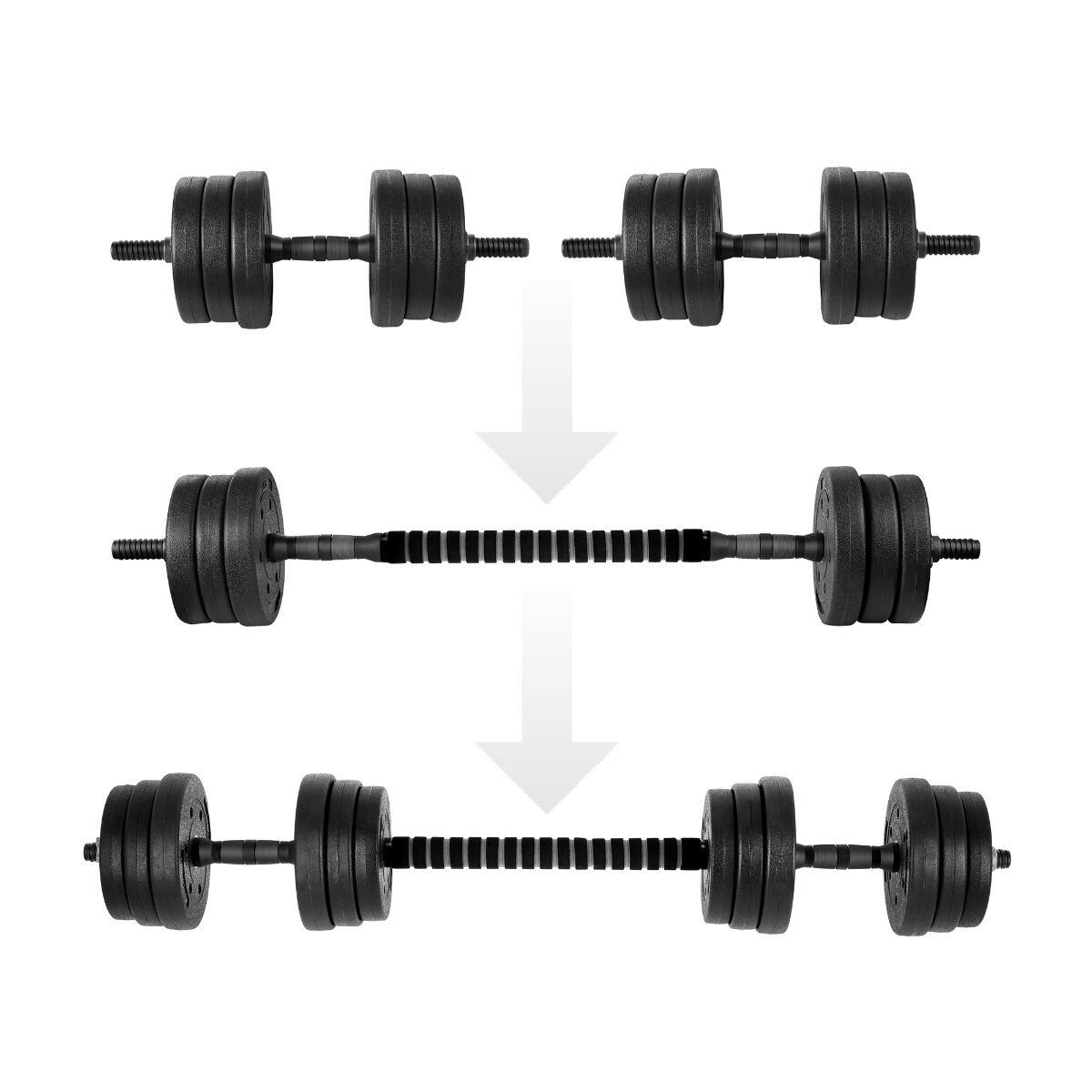 Spokey verstelbare dumbbells 2x10 kg met connector Spokey verstelbare dumbbells 2x10 kg met connector