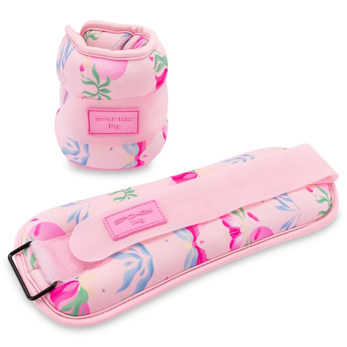 Spokey Verstelbare Enkel- en Polsgewichten 2x 1 kg Roze Print Spokey Verstelbare Enkel- en Polsgewichten 2x 1 kg Roze Print