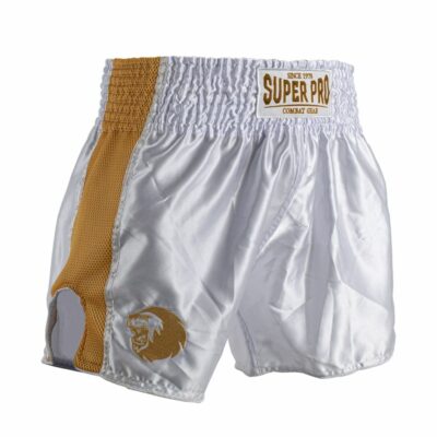 Super Pro Combat Gear Kickboksbroekje - Thai En Kickboksshort Brave - Goud / Wit
