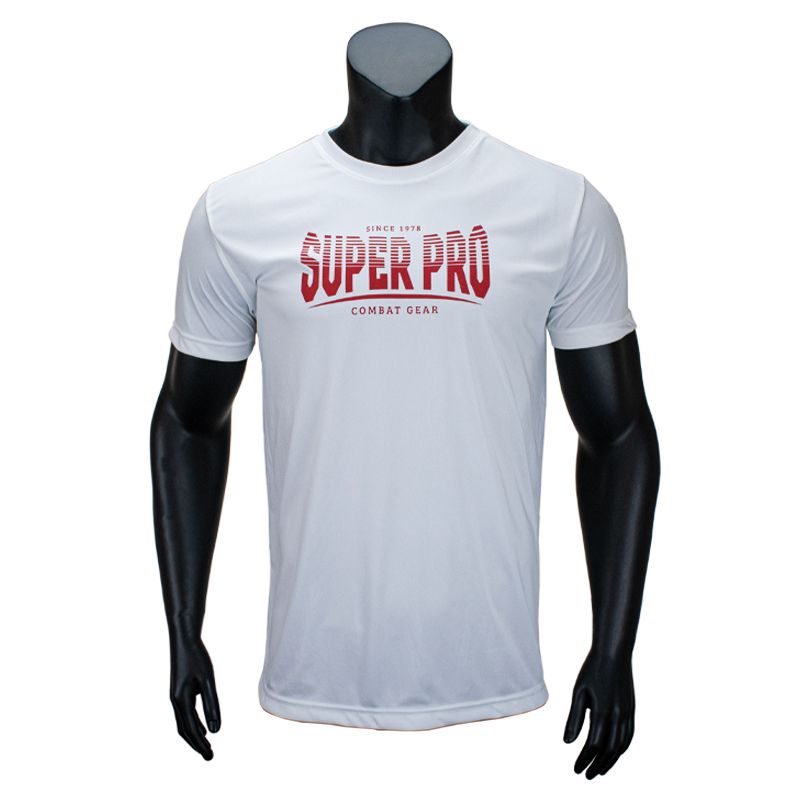 Super Pro Combat Gear Sportkleding - Dryfit T-shirt Stripes - Rood / Wit Super Pro Combat Gear Sportkleding - Dryfit T-shirt Stripes - Rood / Wit
