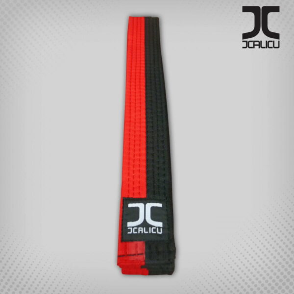 JCalicu Taekwondoband - Poom - rood-zwart (JC-7002)