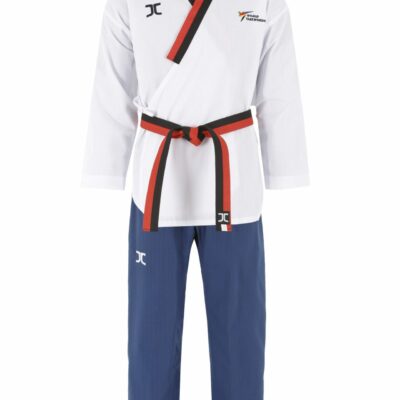 JCalicu Taekwondopak - poomsae taekwondopak poom jongen WT - wit-blauw (JC-T1080) JCalicu Taekwondopak - poomsae taekwondopak poom jongen WT - wit-blauw (JC-T1080)