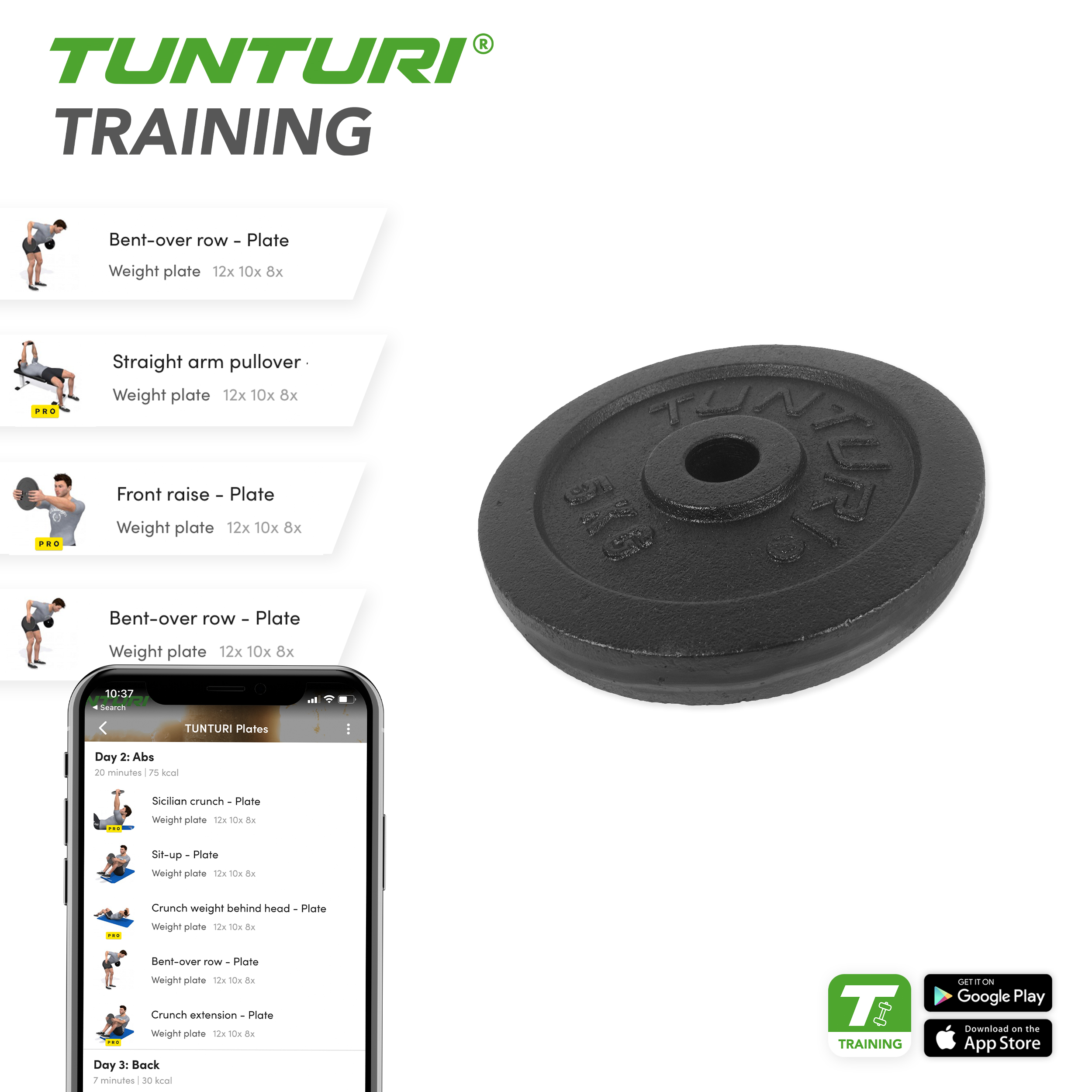 Tunturi Halterschijf - Plate Black 5kg - Zwart Tunturi Halterschijf - Plate Black 5kg - Zwart