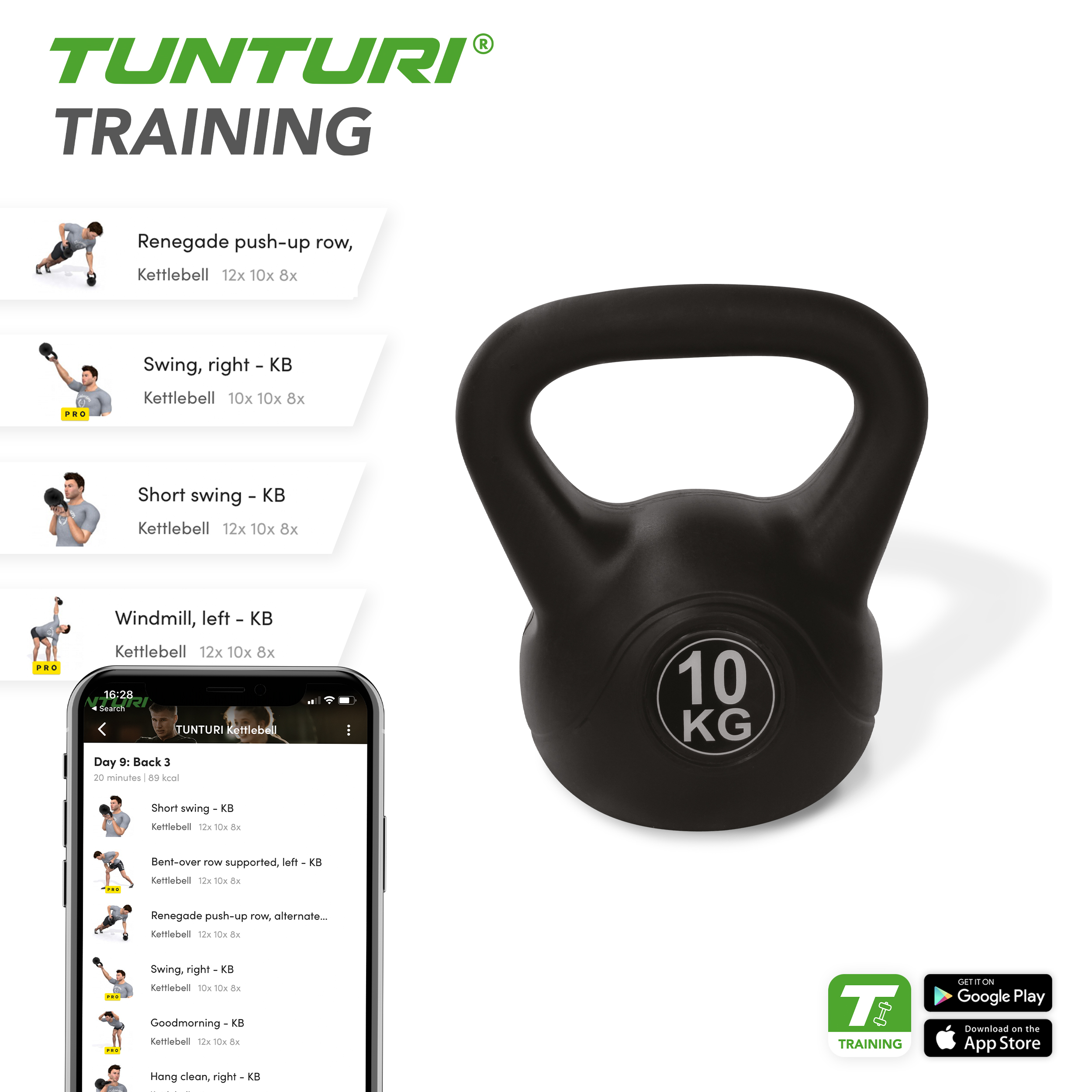 Tunturi Kettlebell - PVC Kettle Bell 10kg - Zwart Tunturi Kettlebell - PVC Kettle Bell 10kg - Zwart