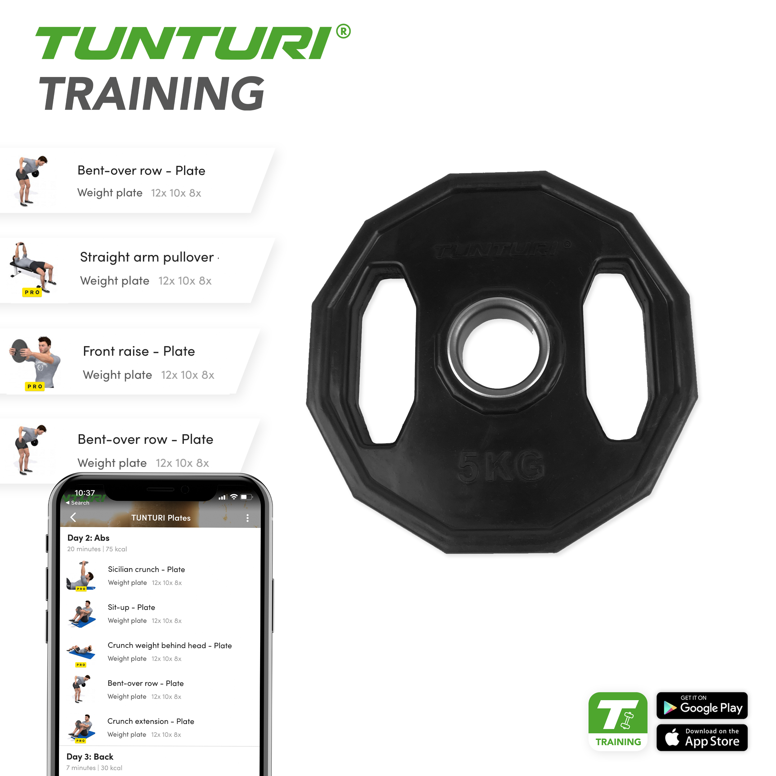 Tunturi Halterschijf - Olympic Rubber Plate 5kg - Zwart Tunturi Halterschijf - Olympic Rubber Plate 5kg - Zwart