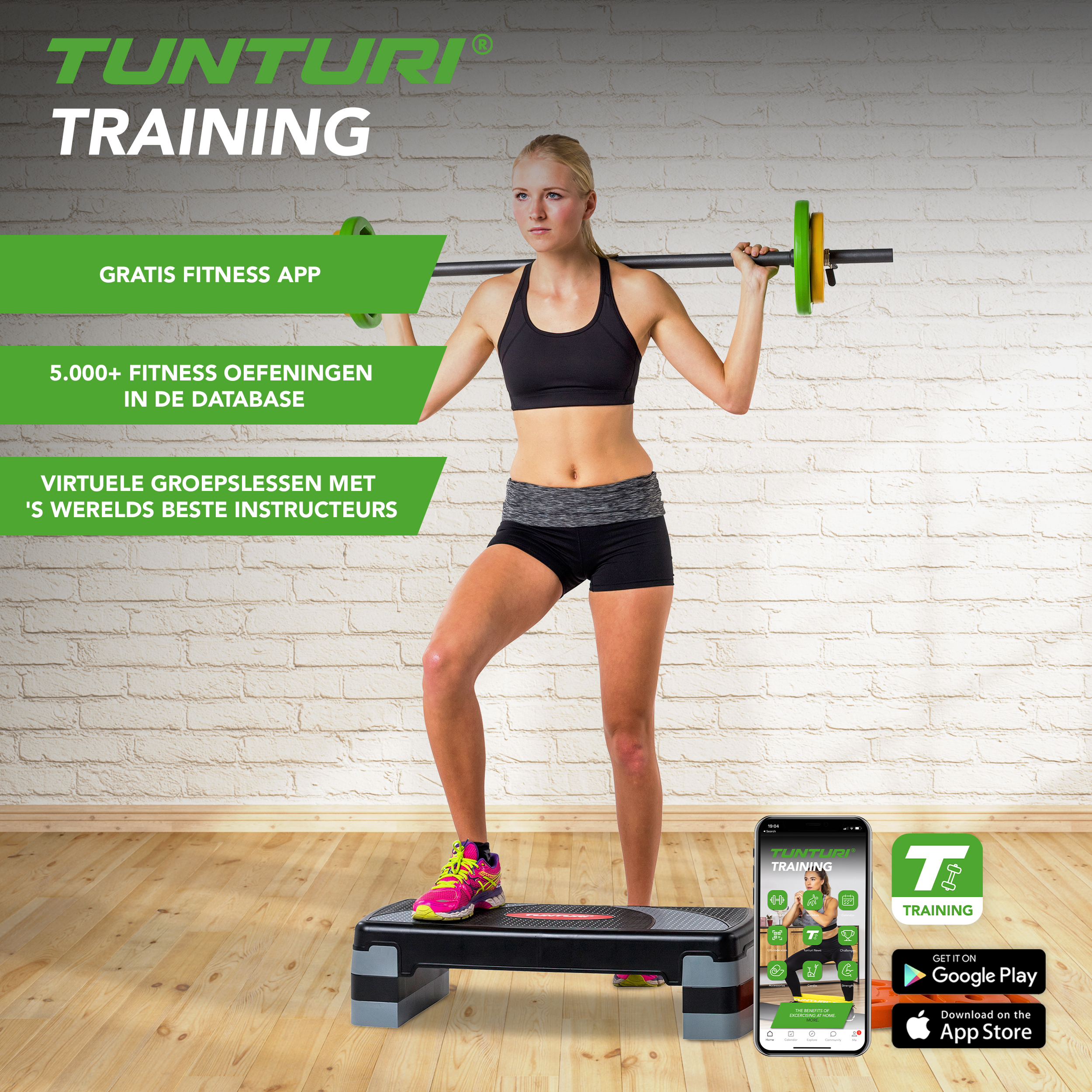 Tunturi Step - Aerobic Step Compact - Zwart Tunturi Step - Aerobic Step Compact - Zwart