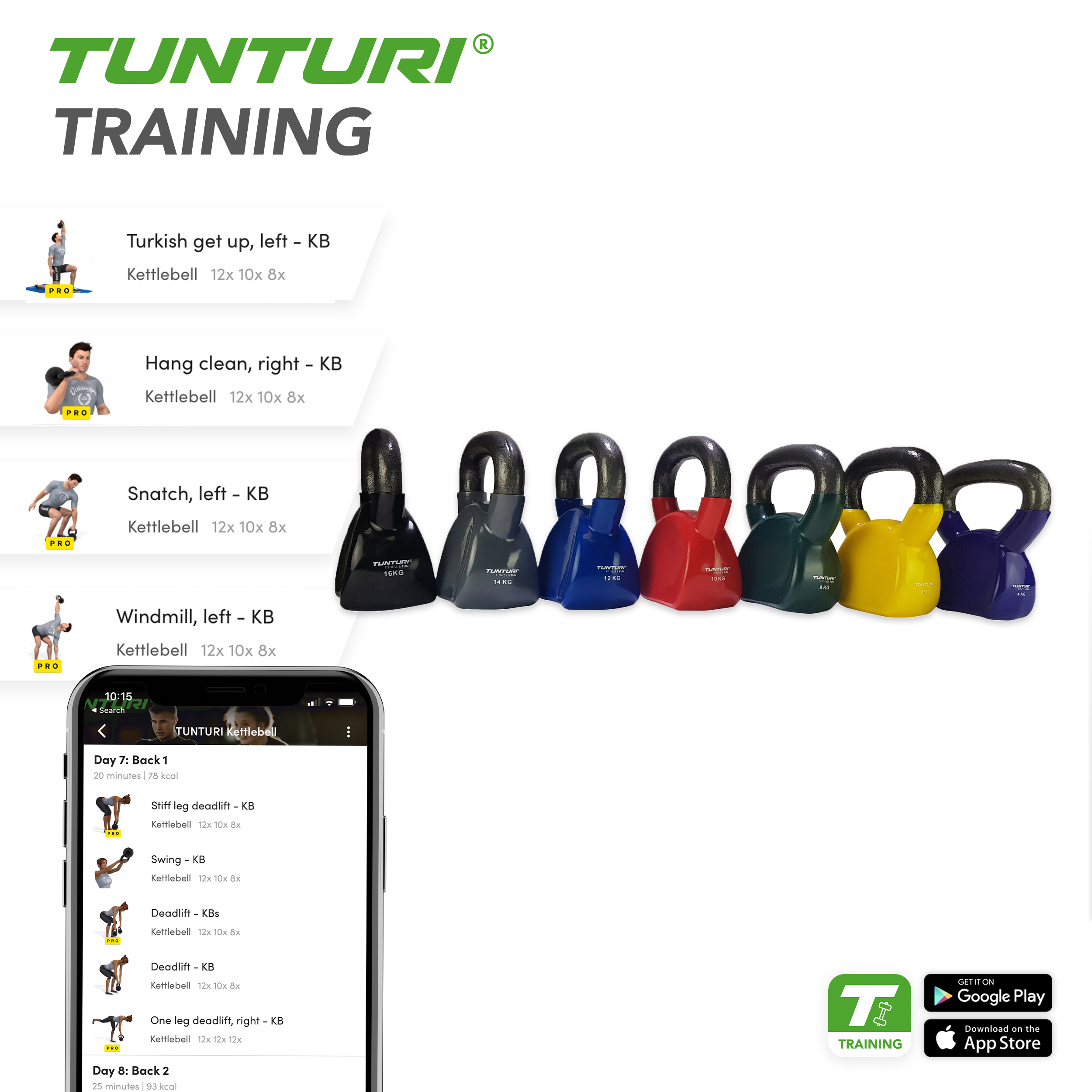 Tunturi Kettlebell - Vinyl 14kg - Grijs Tunturi Kettlebell - Vinyl 14kg - Grijs