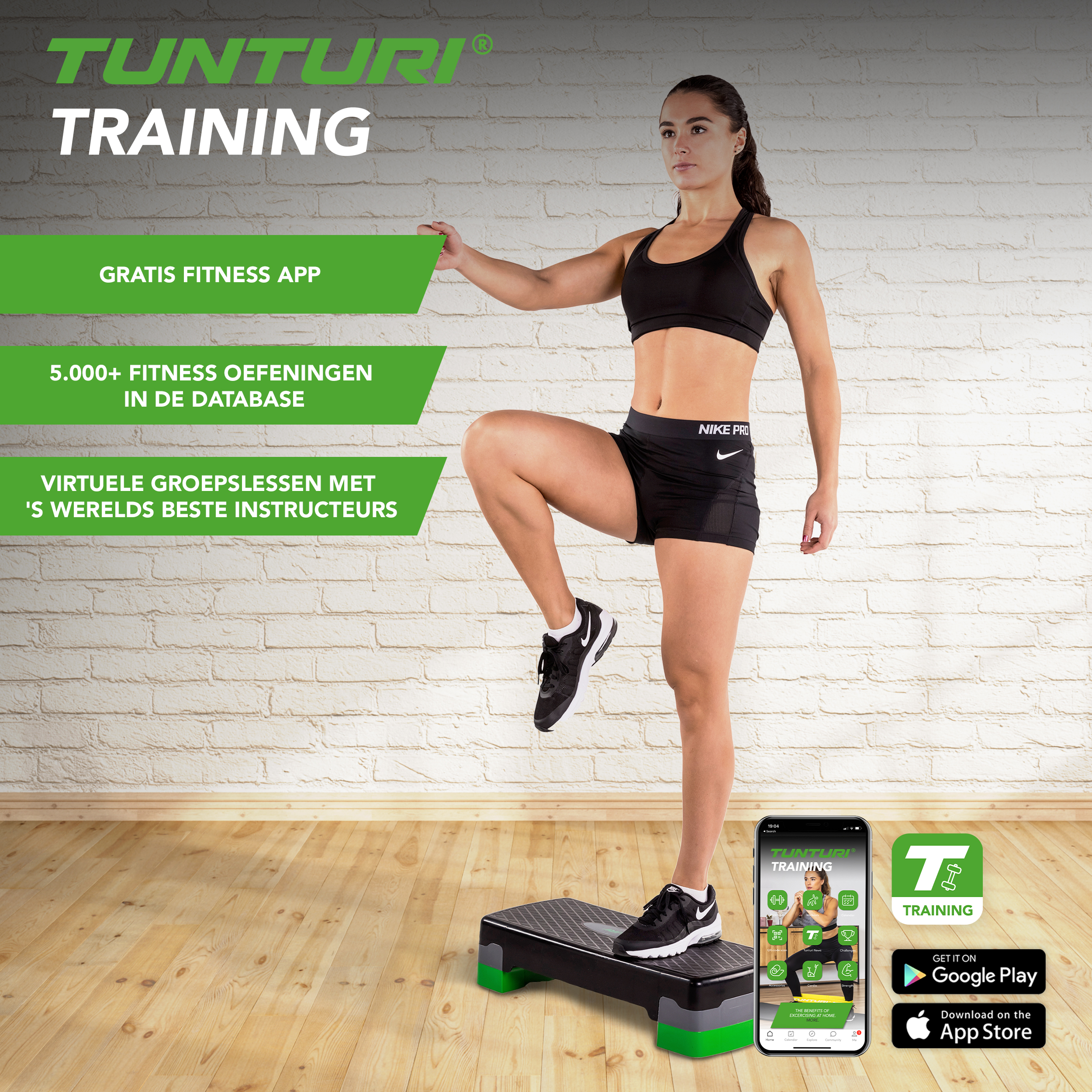Tunturi Fitness step - Aerobic Step Easy - Zwart Tunturi Fitness step - Aerobic Step Easy - Zwart