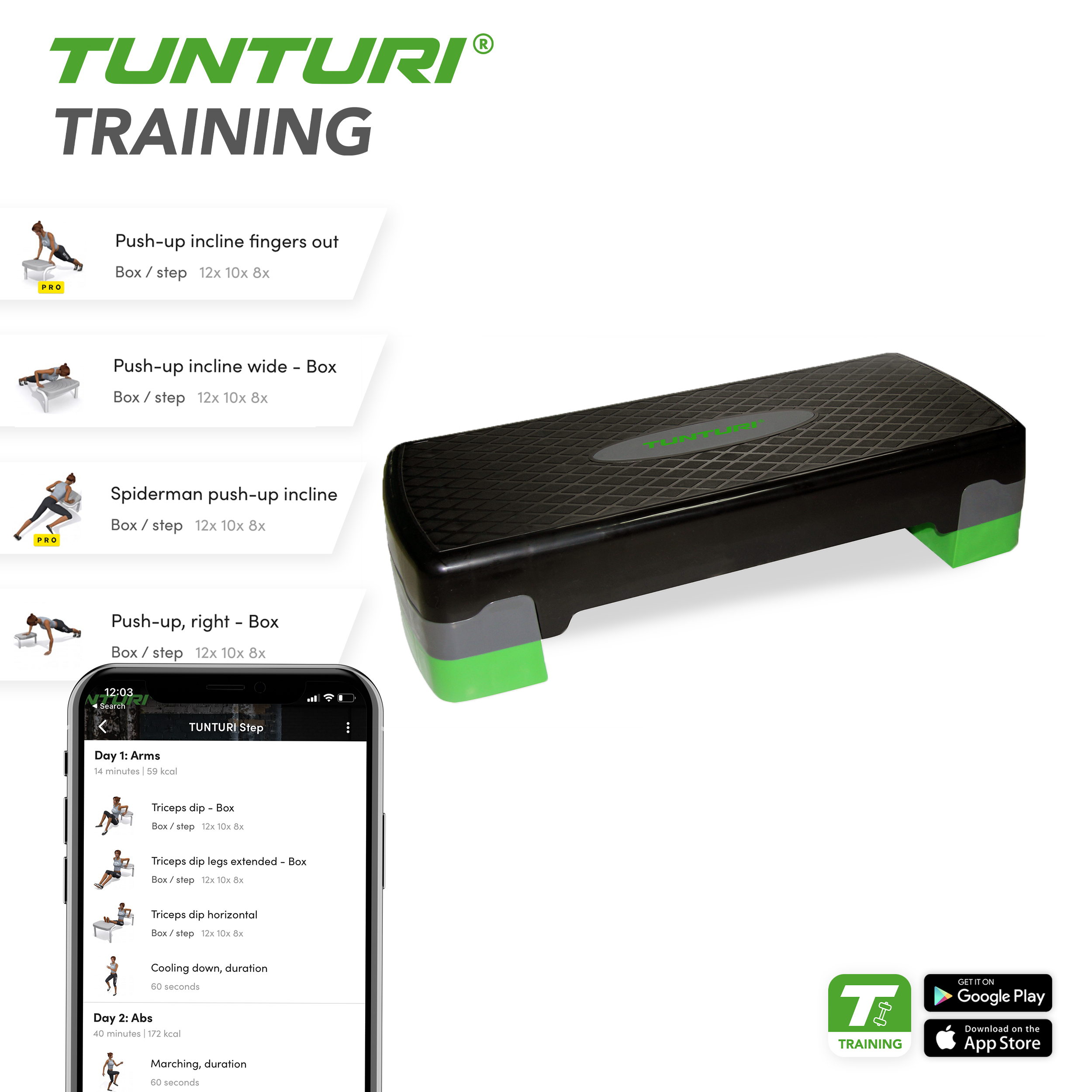 Tunturi Fitness step - Aerobic Step Easy - Zwart Tunturi Fitness step - Aerobic Step Easy - Zwart