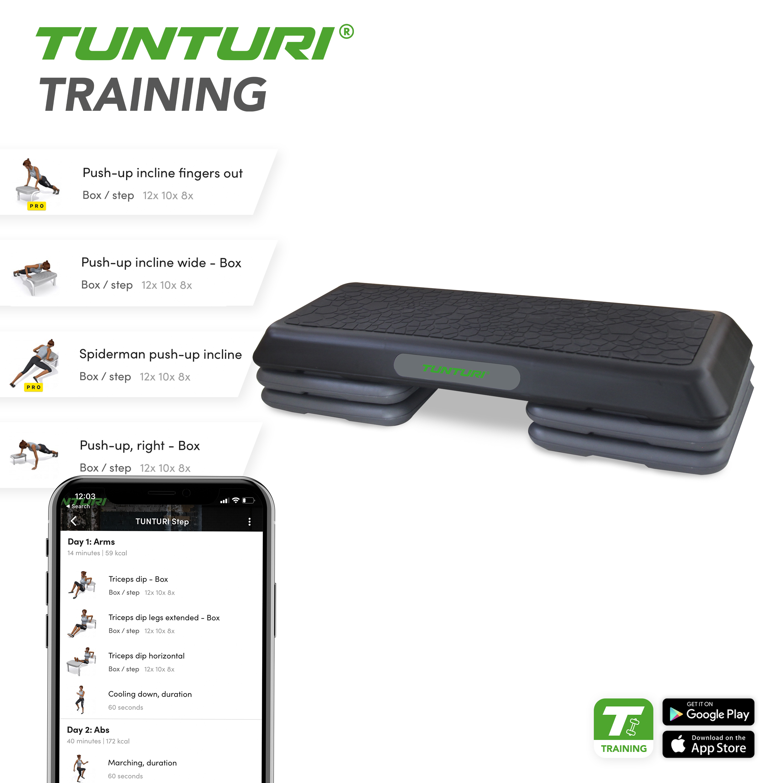 Tunturi Step - Aerobic Power - Zwart Tunturi Step - Aerobic Power - Zwart