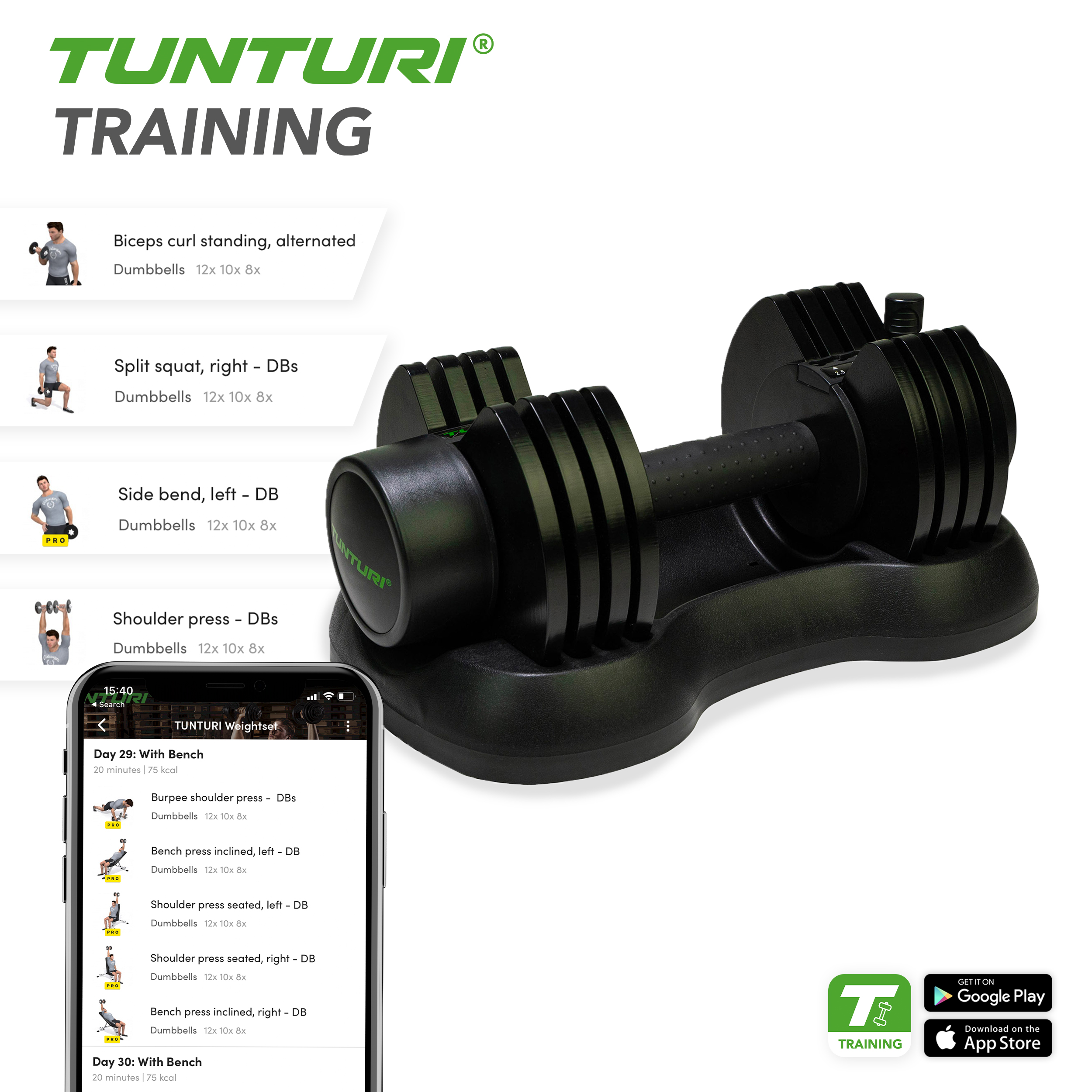 Tunturi Dumbbell - Selector Dumbbell 12,5kg - Zwart Tunturi Dumbbell - Selector Dumbbell 12,5kg - Zwart