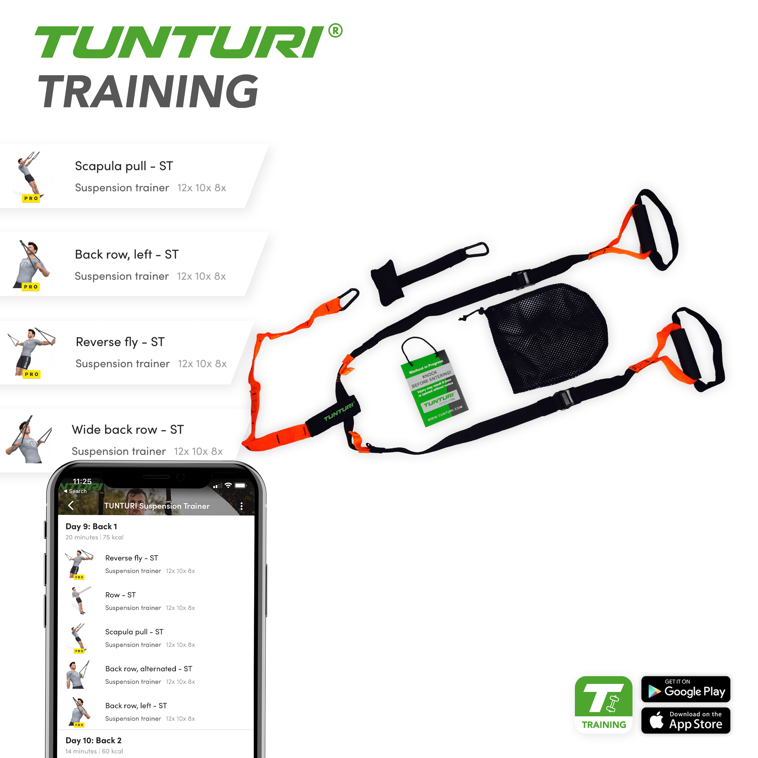 Tunturi Sling Trainer - Suspension Trainer - Zwart Tunturi Sling Trainer - Suspension Trainer - Zwart