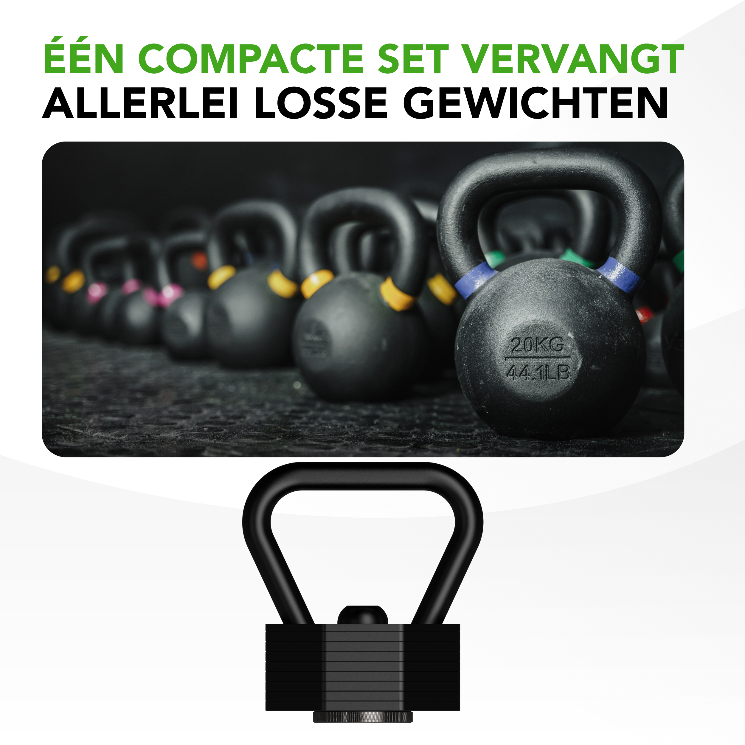 Tunturi Kettlebell - Rapid Adjustable Kettlebell Set 19,5kg - Zwart Tunturi Kettlebell - Rapid Adjustable Kettlebell Set 19,5kg - Zwart