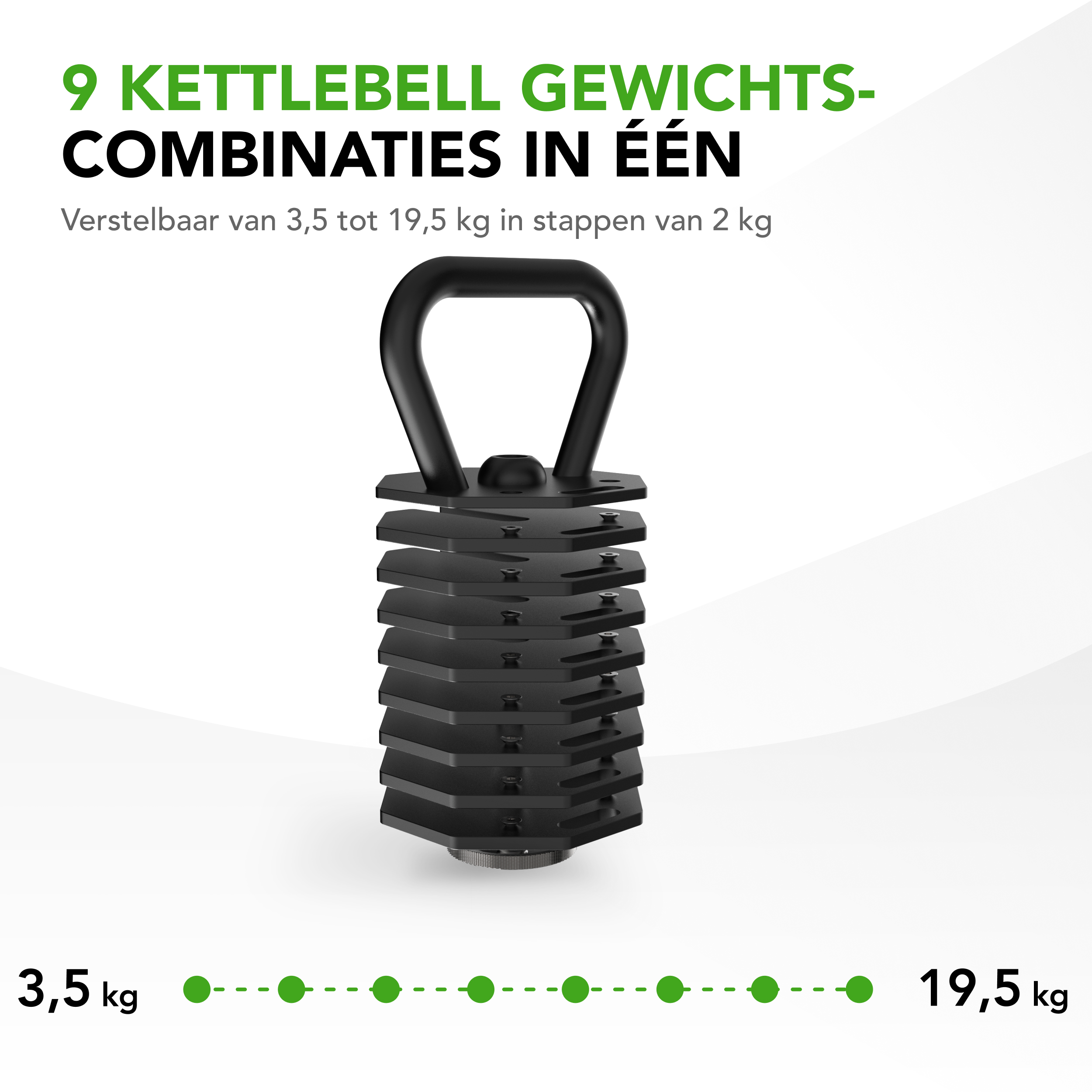 Tunturi Kettlebell - Rapid Adjustable Kettlebell Set 19,5kg - Zwart Tunturi Kettlebell - Rapid Adjustable Kettlebell Set 19,5kg - Zwart