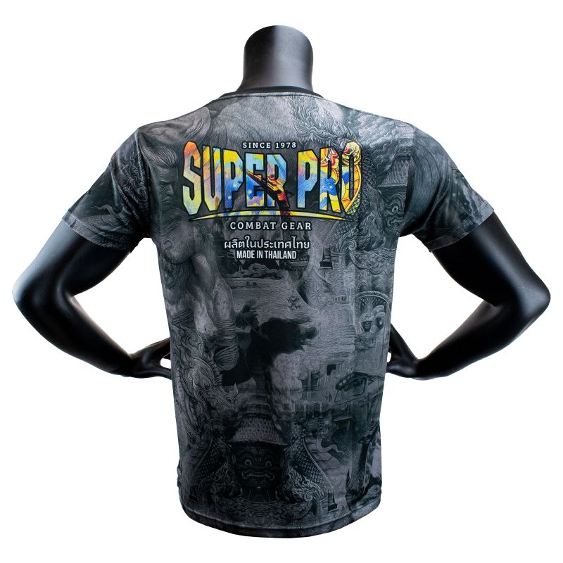 Super Pro Combat Gear T-shirt - Pattaya Made In Thailand - Zwart / Geel Super Pro Combat Gear T-shirt - Pattaya Made In Thailand - Zwart / Geel