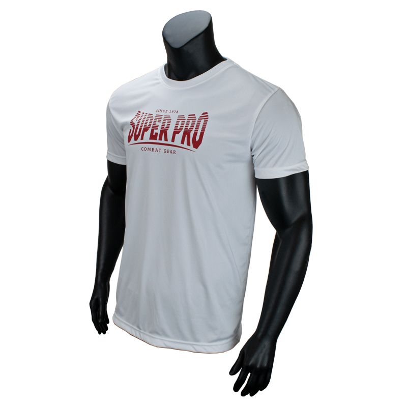 Super Pro Combat Gear Sportkleding - Dryfit T-shirt Stripes - Rood / Wit Super Pro Combat Gear Sportkleding - Dryfit T-shirt Stripes - Rood / Wit