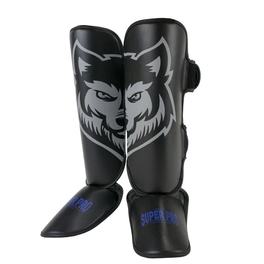 Super Pro Combat Gear Scheenbeschermer - Wolf - Blauw / Grijs / Zwart