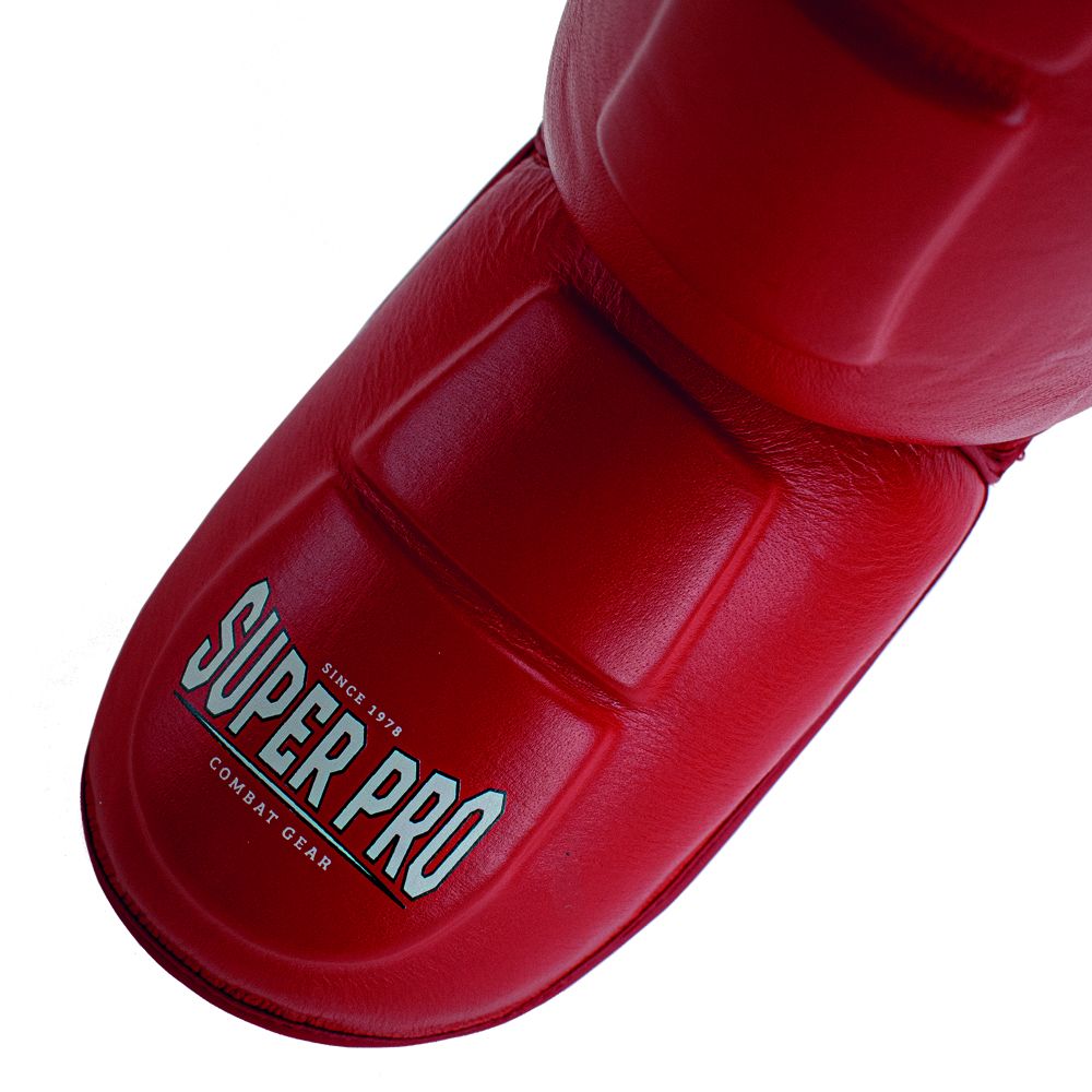 Super Pro Combat Gear Scheenbeschermer - Thai pro Shin Guard S - Rood / Zwart Super Pro Combat Gear Scheenbeschermer - Thai pro Shin Guard S - Rood / Zwart