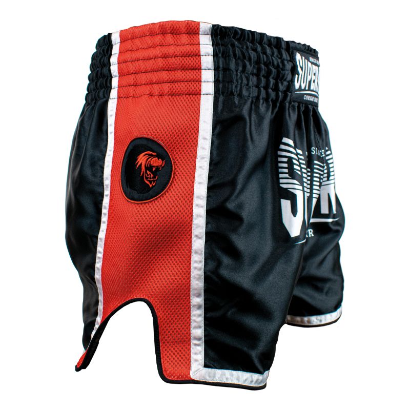 Super Pro Combat Gear short - Thai Short Stripes - Rood / Zwart / Wit Super Pro Combat Gear short - Thai Short Stripes - Rood / Zwart / Wit