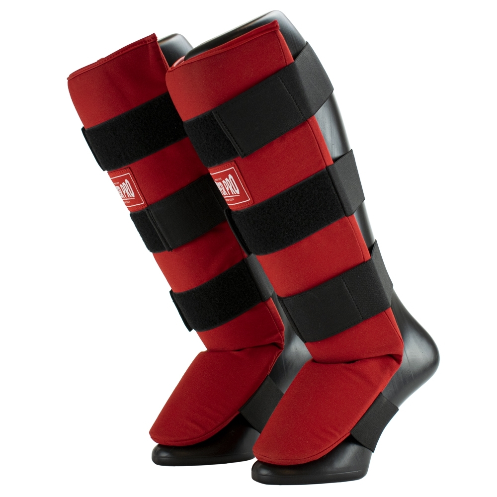 Super Pro Combat Gear Scheenbeschermer - Savior - Rood / Zwart
