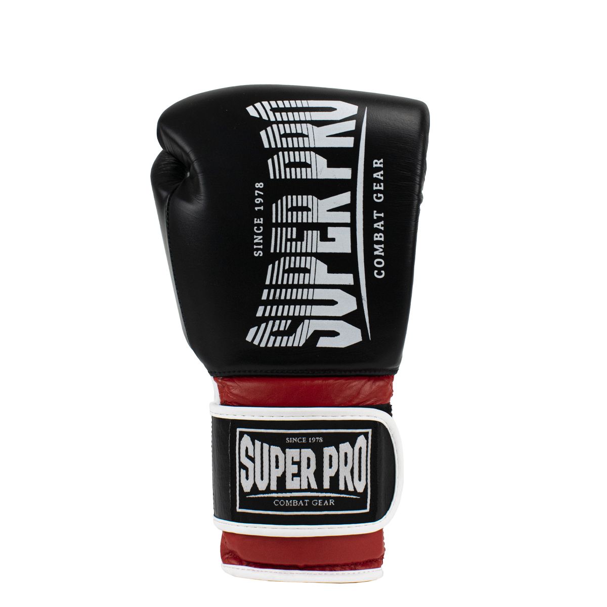 Super Pro Combat Gear Bokshandschoen - Leather Thai Gloves - Rood / Zwart / Wit Super Pro Combat Gear Bokshandschoen - Leather Thai Gloves - Rood / Zwart / Wit